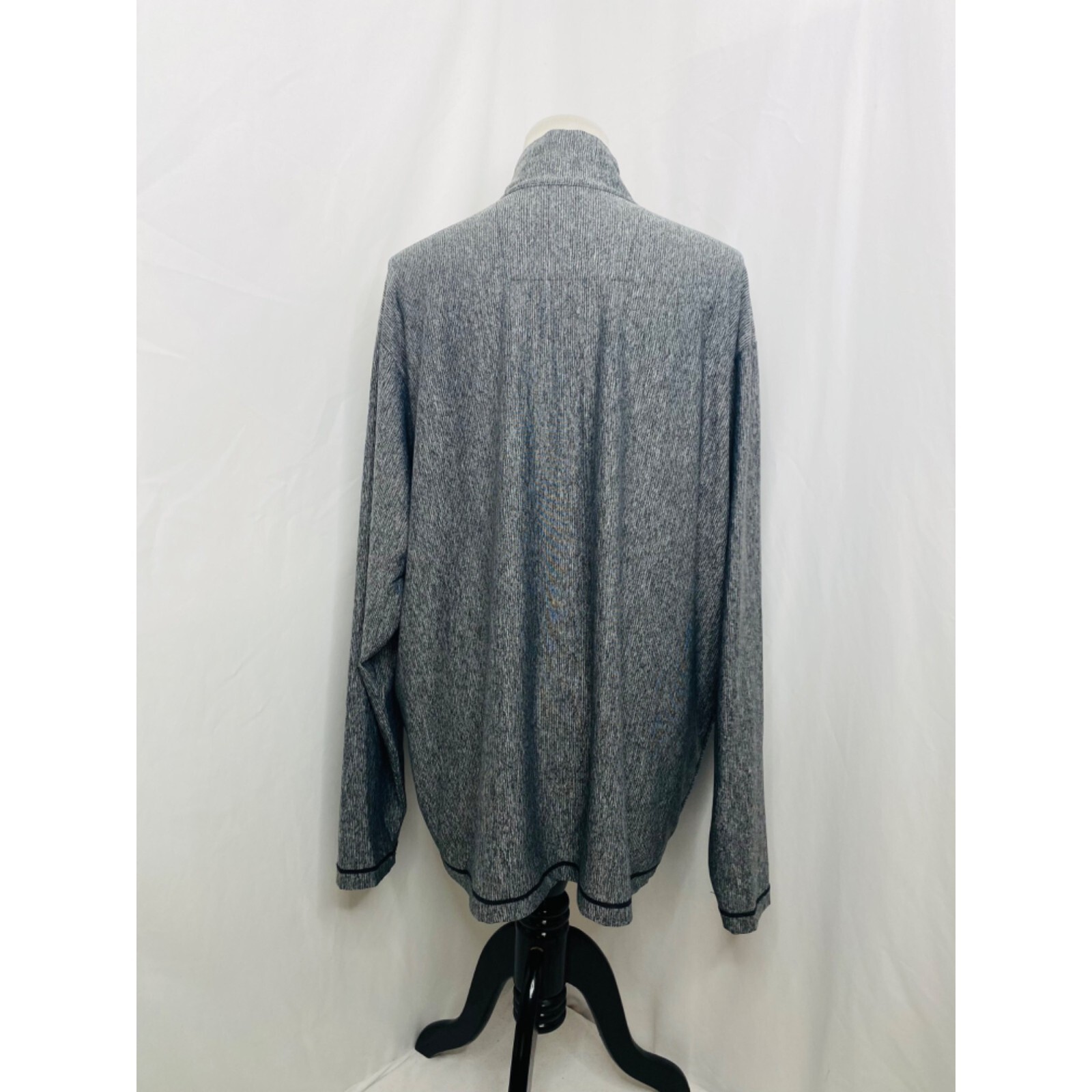 Antigua Mens XXL Shirt Grey Half Zip Long Sleeve High Neck Athletic