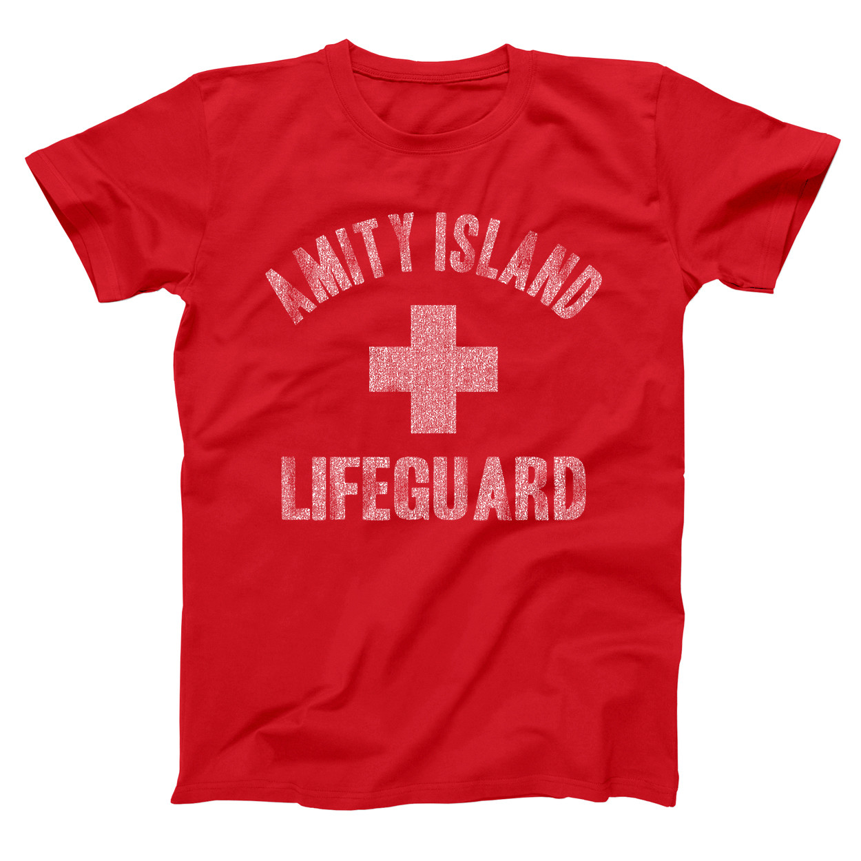 Amity Island Lifeguard Funny Jaws Shark Week Humor Red Basic Men&rsquo;s T-Shirt