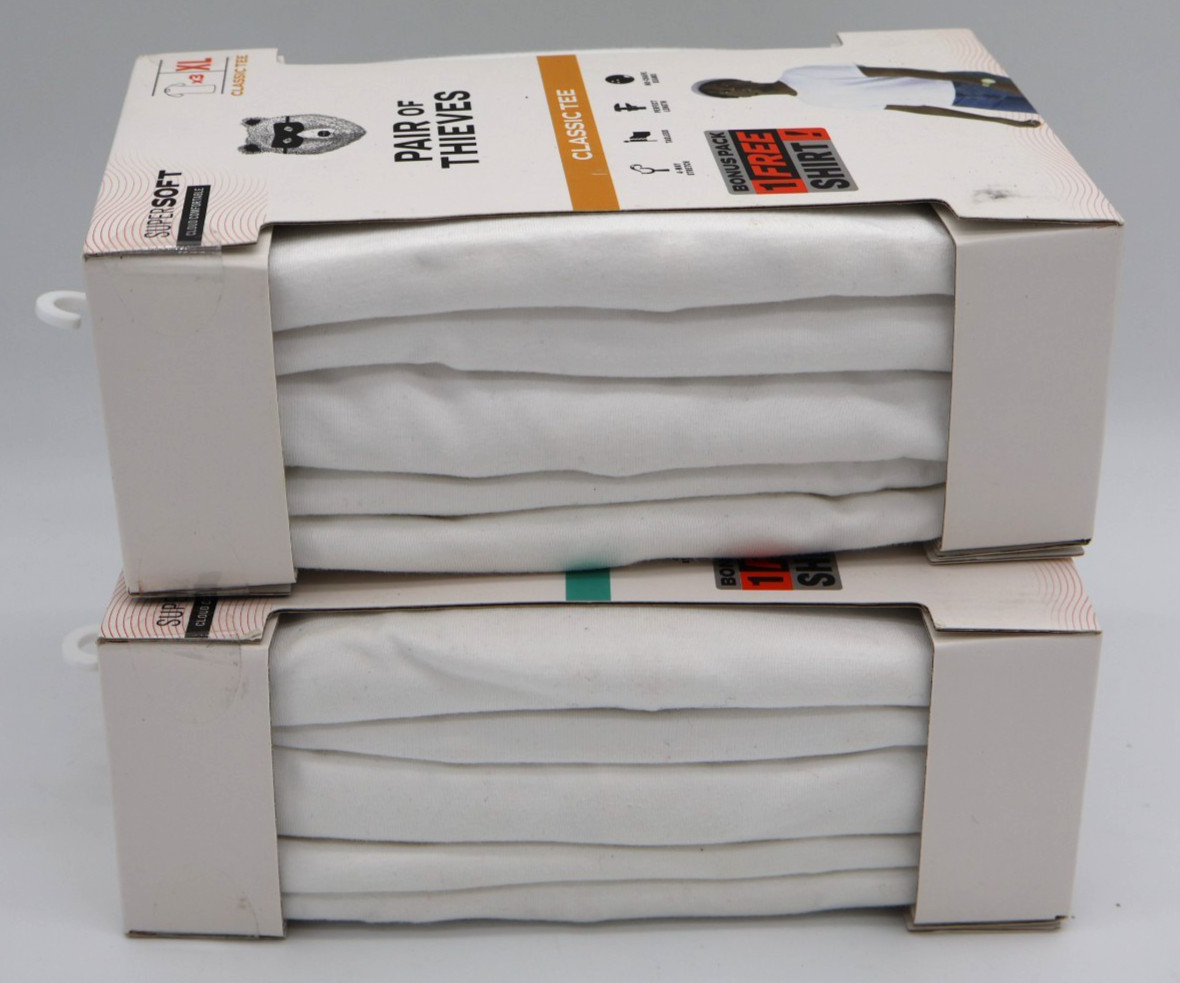 Pair of Thieves Men&rsquo;s 6 Pack Fitted & Classic Crew Neck T-Shirt White Size XL