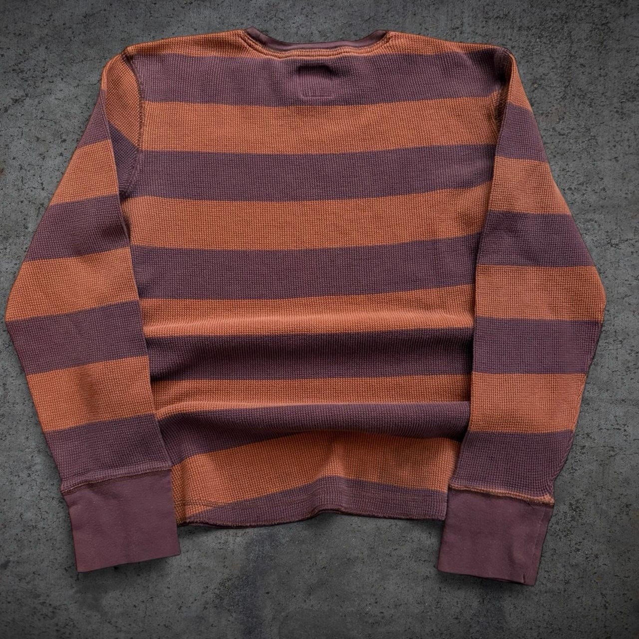 Mossimo Supply Co Striped Thermal Long Sleeve Size Medium Skate Grunge Y2K