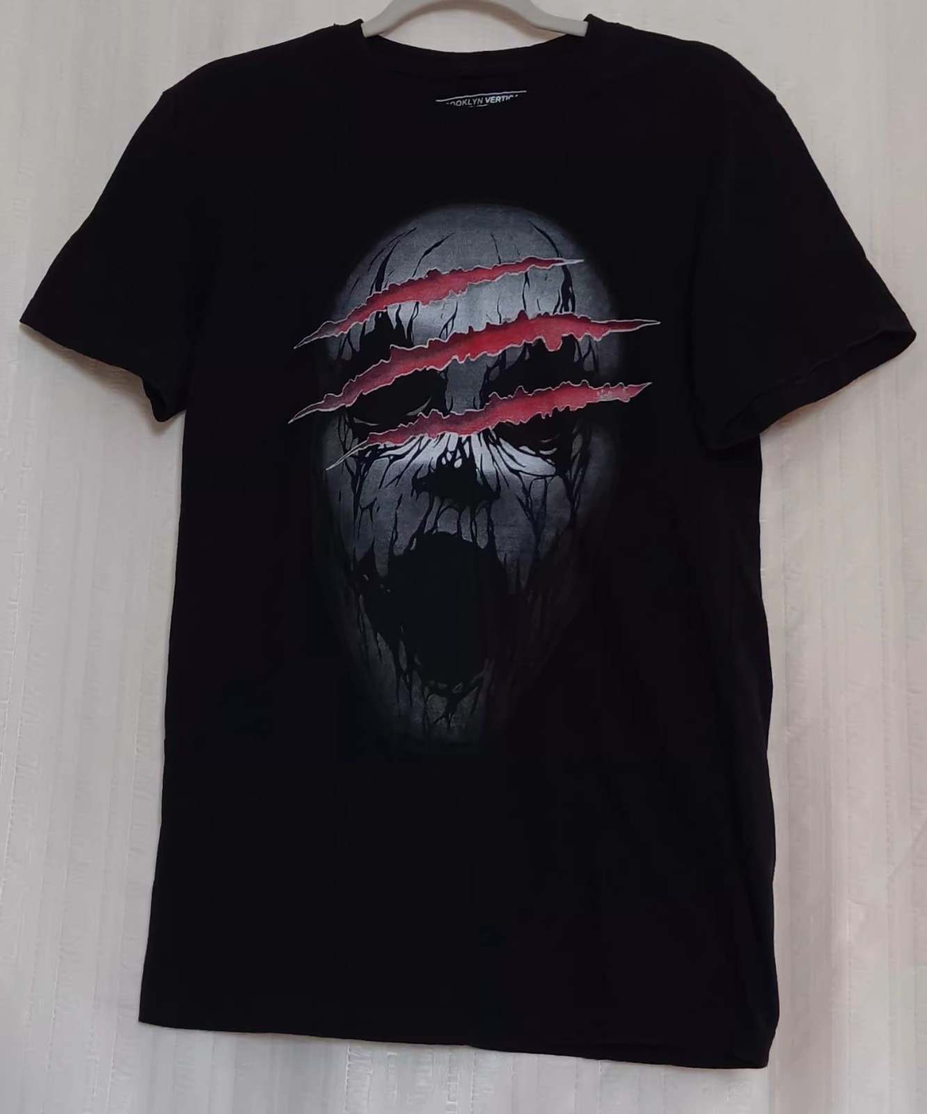 Halloween Brooklyn Vertical Black Skull Horror T Shirt Size M