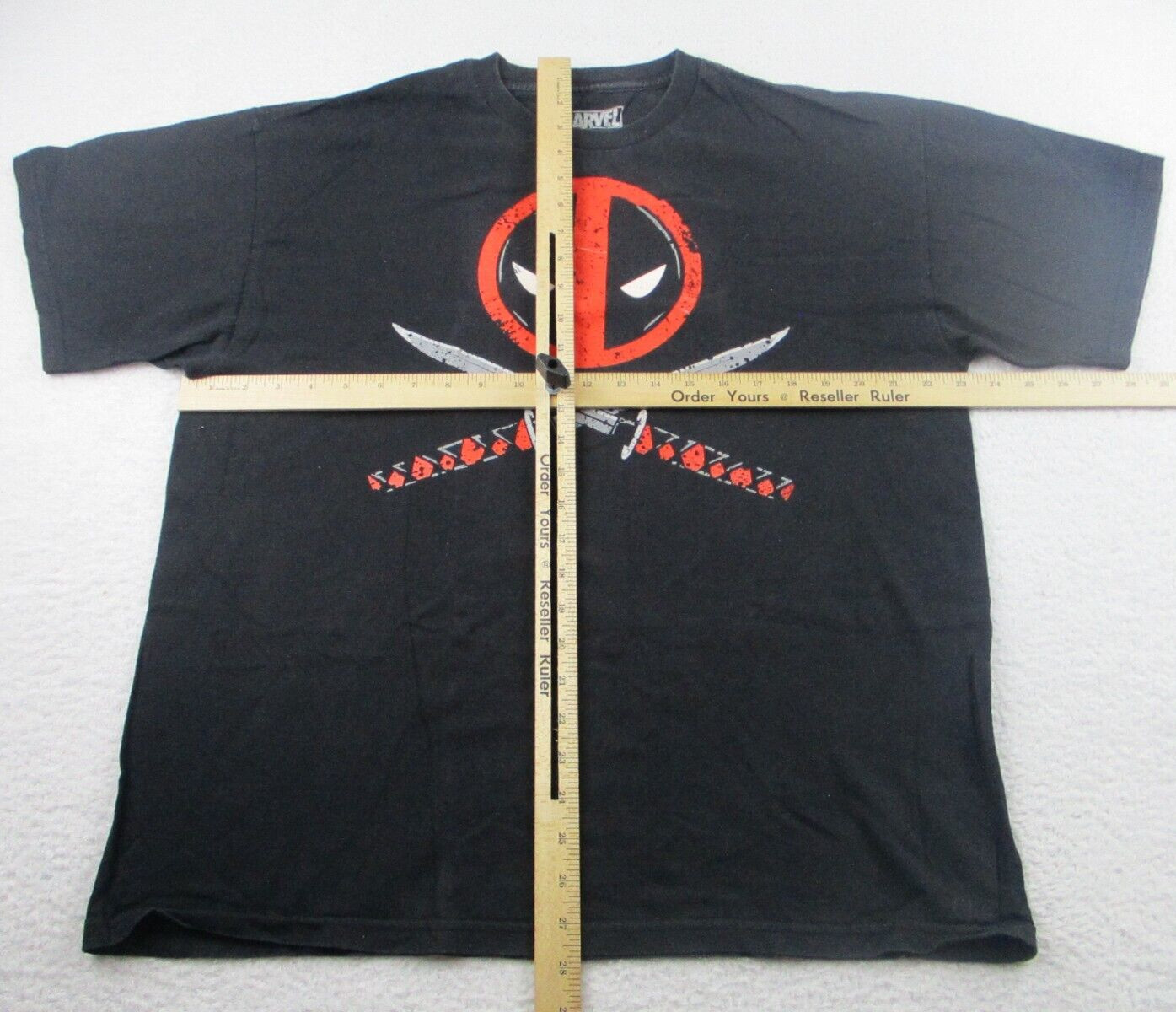 Deadpool Marvel T Shirt Mens Size XL Black Graphic Tee Crew Neck Comics