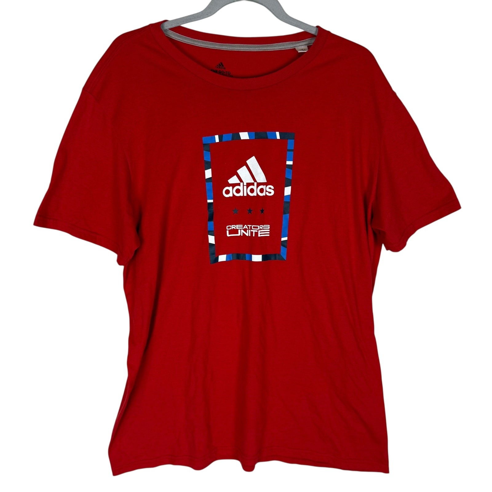Adidas The Go To Performance T-Shirt Mens XL Red Logo Climalite Short Sleeve