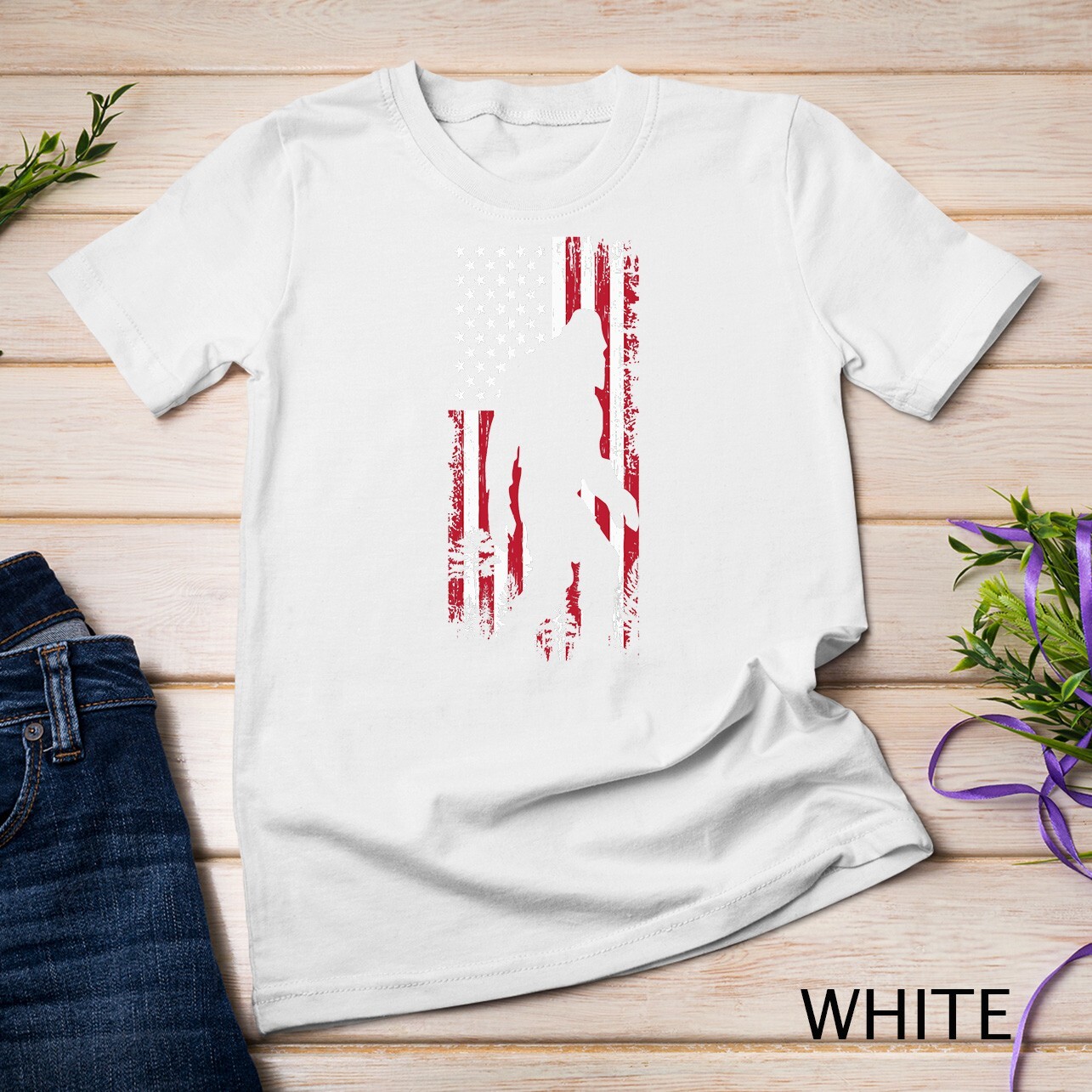 Bigfoot 4th of July American USA Flag Patriotic Boys Kids T-Shirt Unisex T-shirt