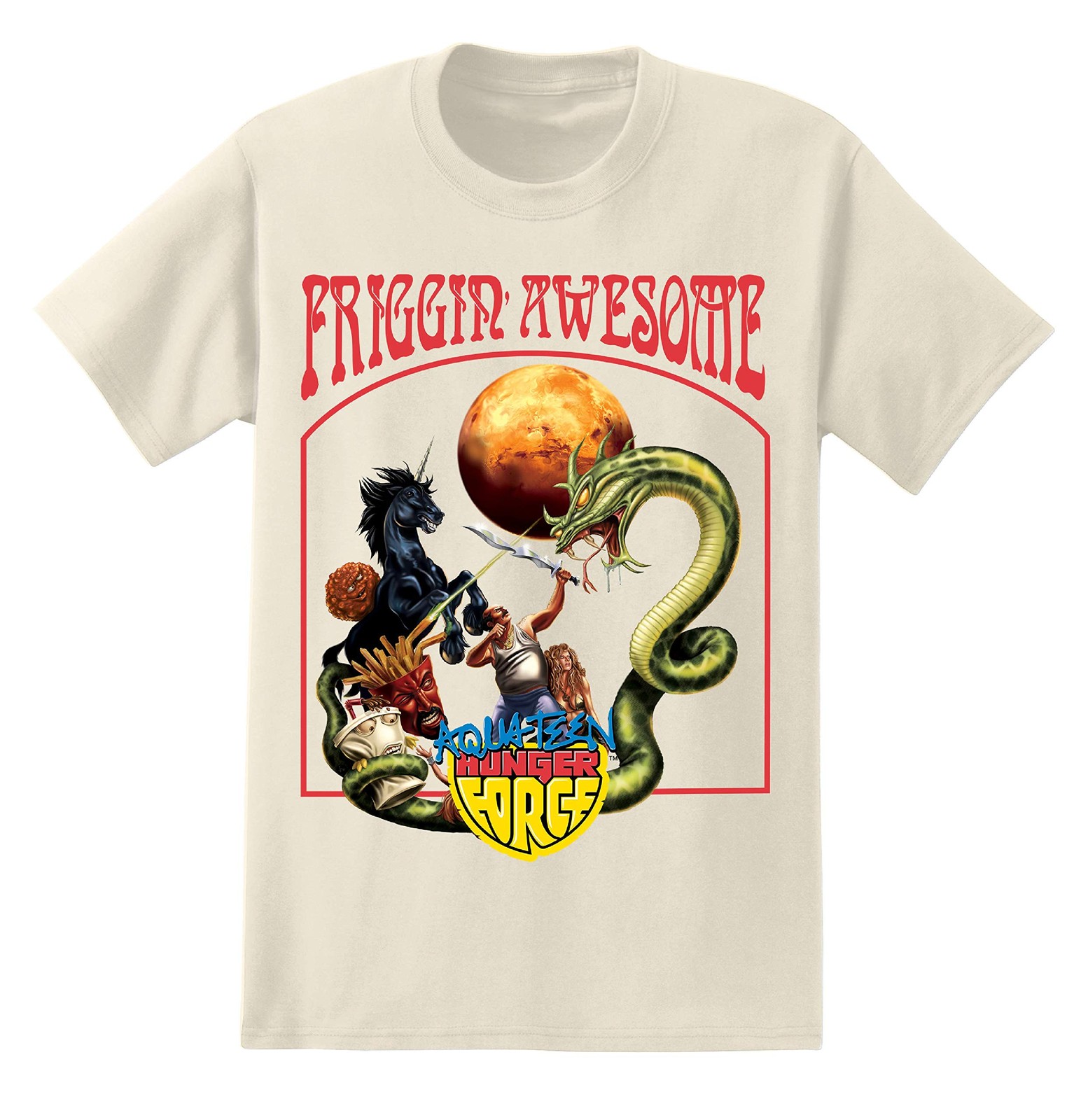 T-Shirt – Men&rsquo;s Shirt – Adult Swim Tee (Beige, Small)