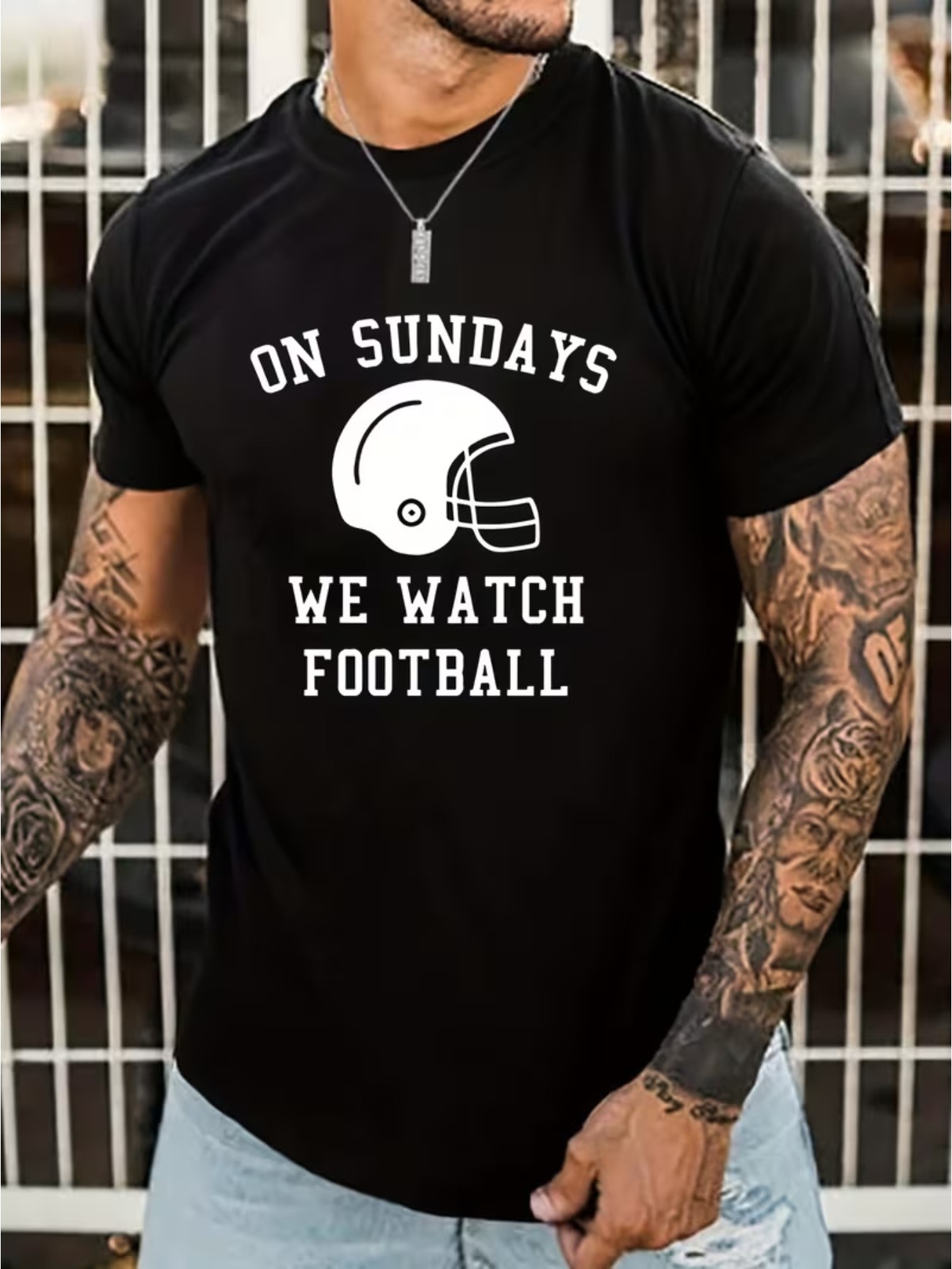 Men&rsquo;S T-Shirt with Slogan And Football Helmet Design, Graphic Tee for Summer,