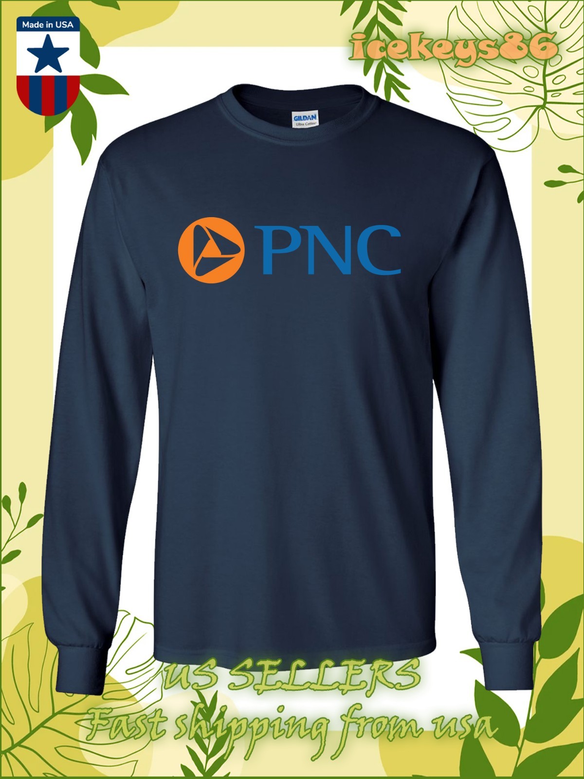 New Tee PNC Financial Services Logo Men&rsquo;s Long Sleeve T-Shirt American T-Shirt