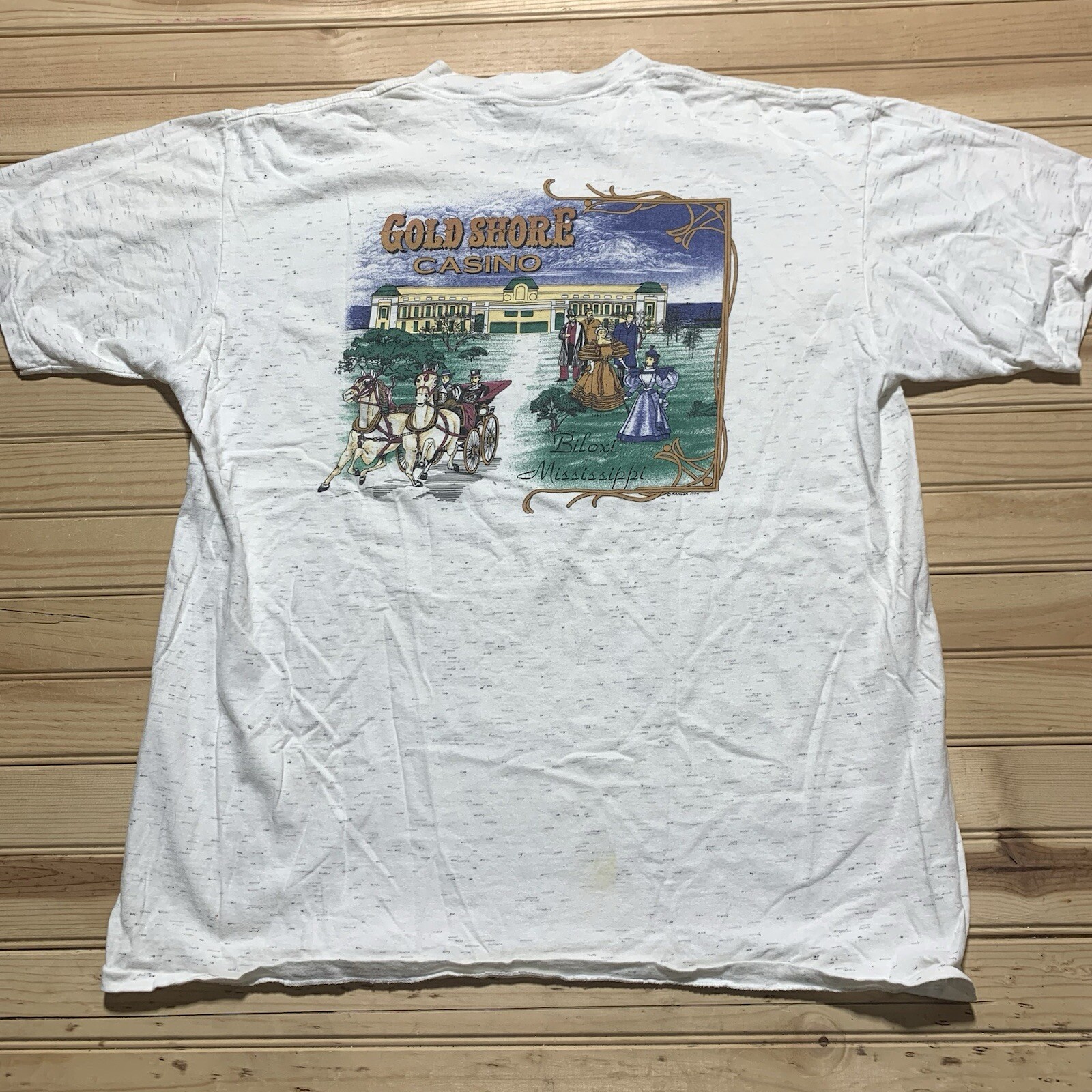 Vintage 90s Mississippi Gold Shore Casino Biloxi Mississippi Shirt Size XL