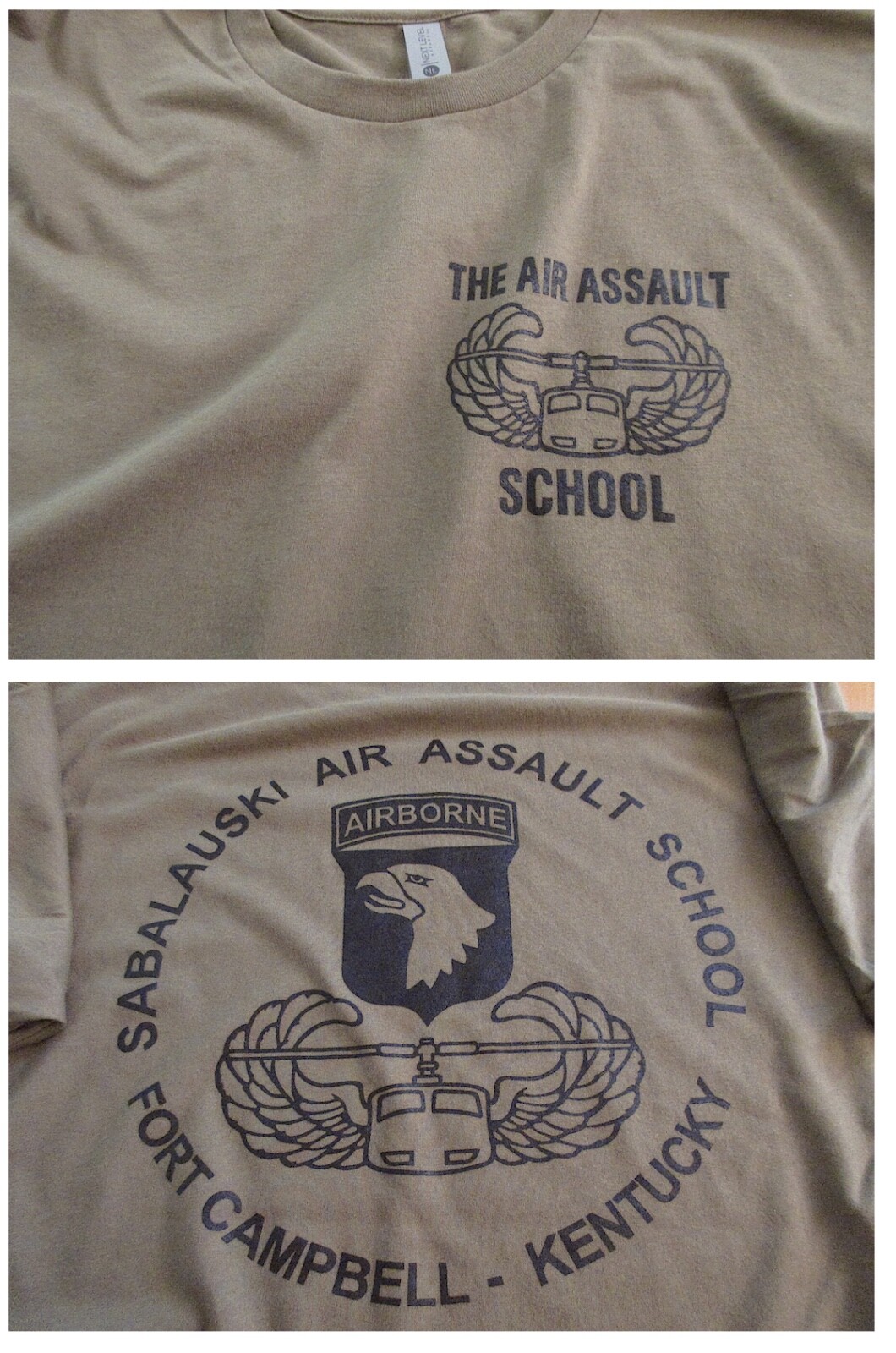 AIR ASSAULT 101 Airborne School SABALAUSKI T-Shirt XL Ft Campbell NEXT LEVEL