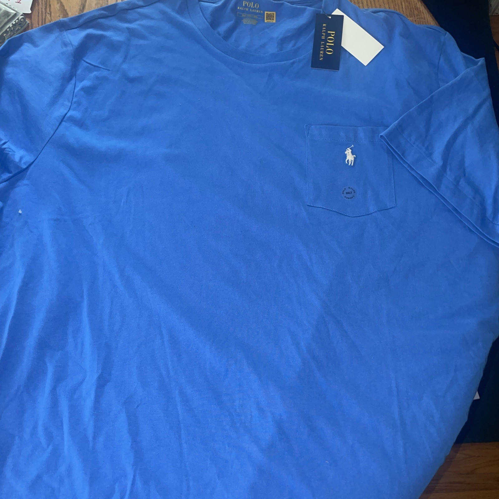 3XLT NWT Polo Ralph Lauren Men&rsquo;s Blue Pocket Cotton Short Sleeve T-Shirt $60