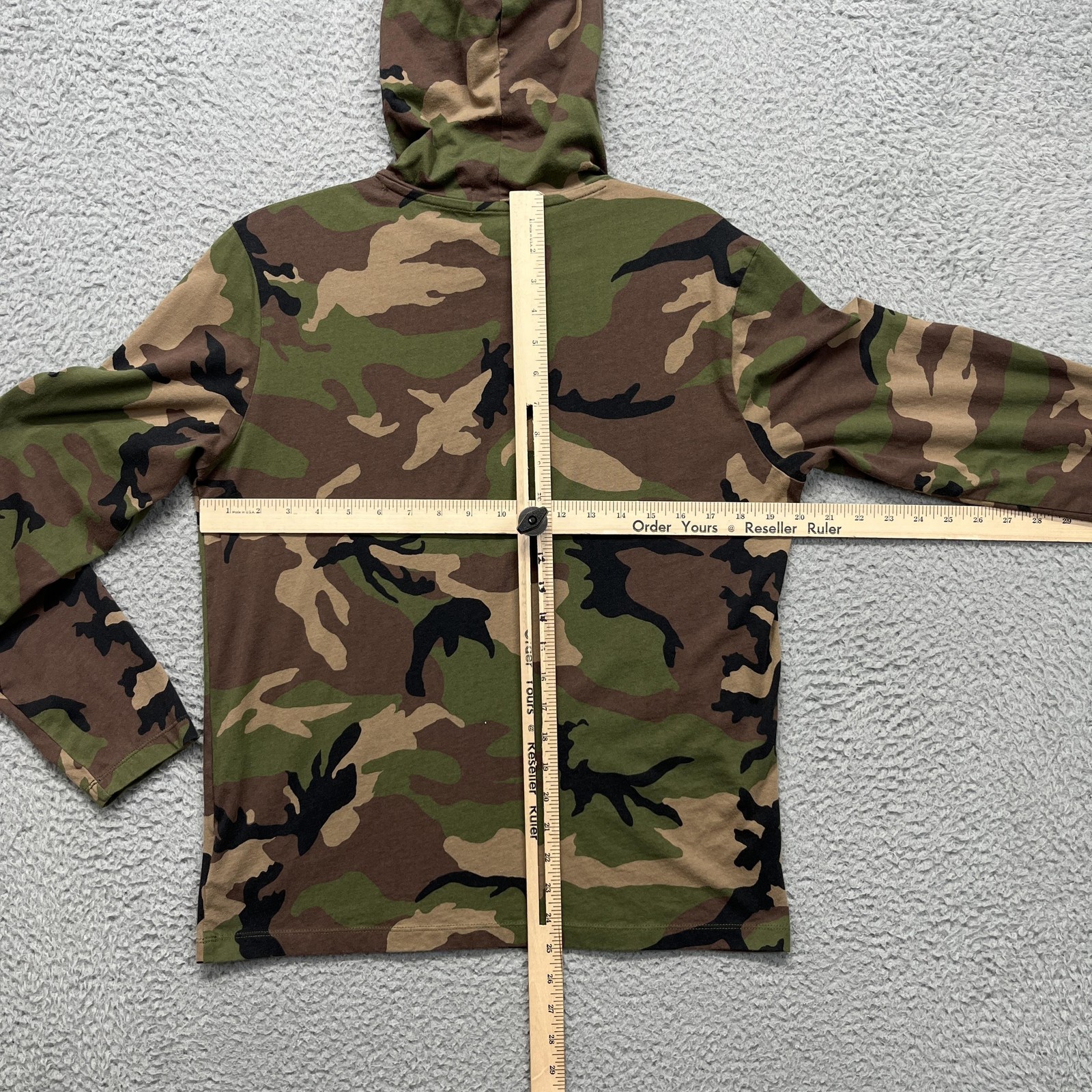 Polo Ralph Lauren Hooded T-shirt Mens Medium Camo Jersey Woodland Long Sleeve