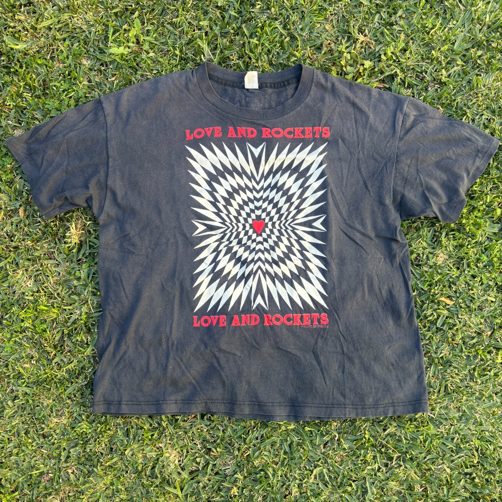 Vintage 1989 Love And Rockets Brockum T Shirt Single Stitch RARE Sz XL Black