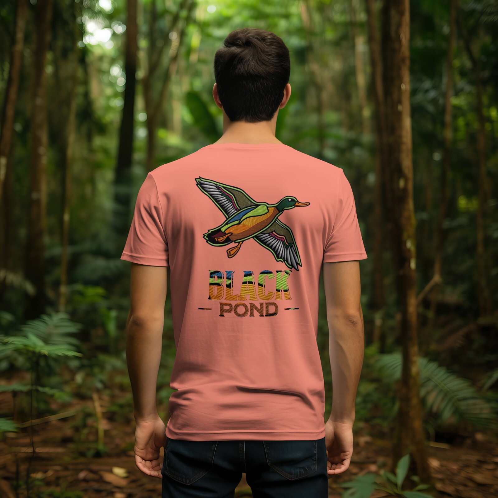 Black Pond Duck Hunting Men&rsquo;s T-shirt Outdoorsman Wear 100% cotton