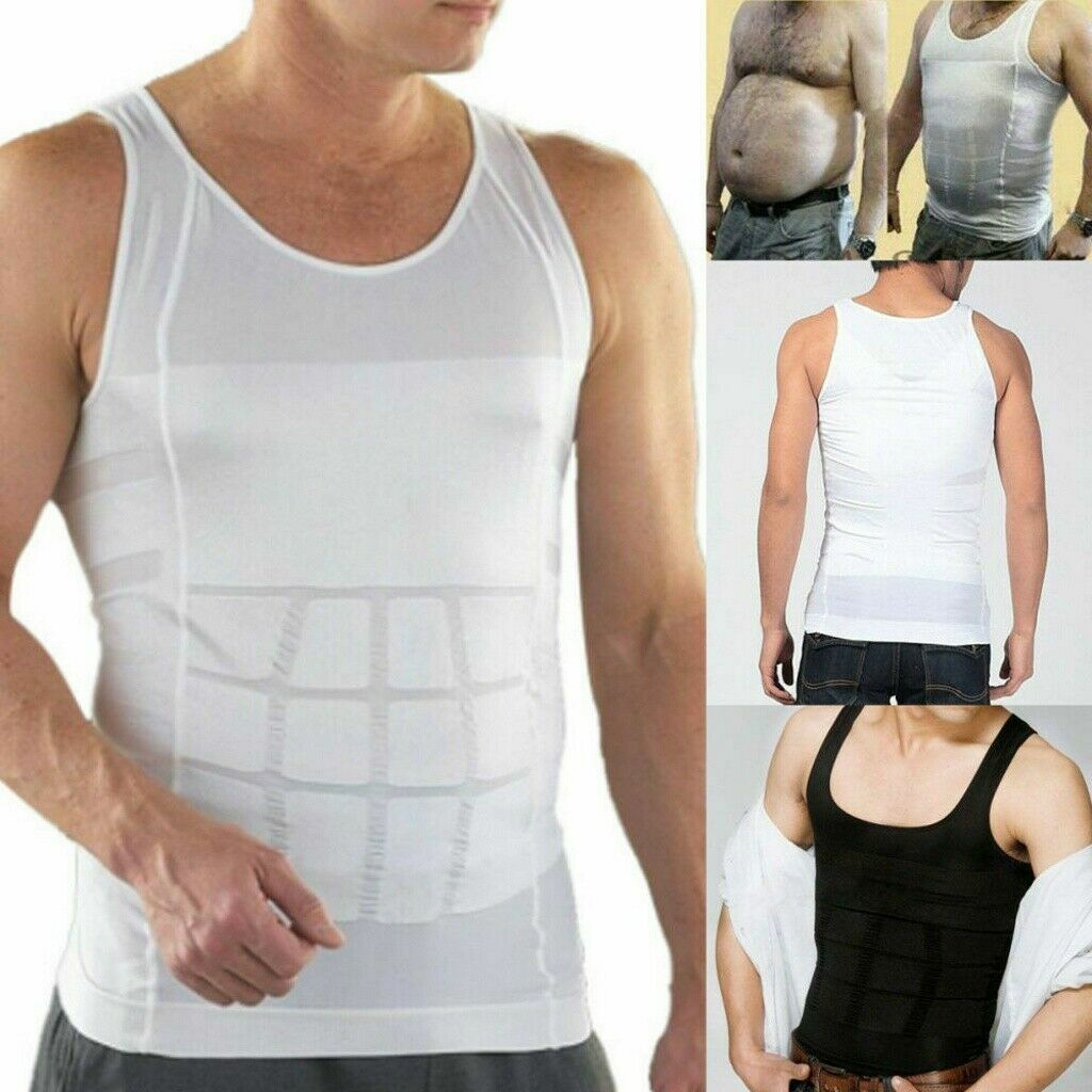 Men&rsquo;s Shaper Cooling T-Shirt Compression Tummy Vest Underwear Slimming Tank Tops