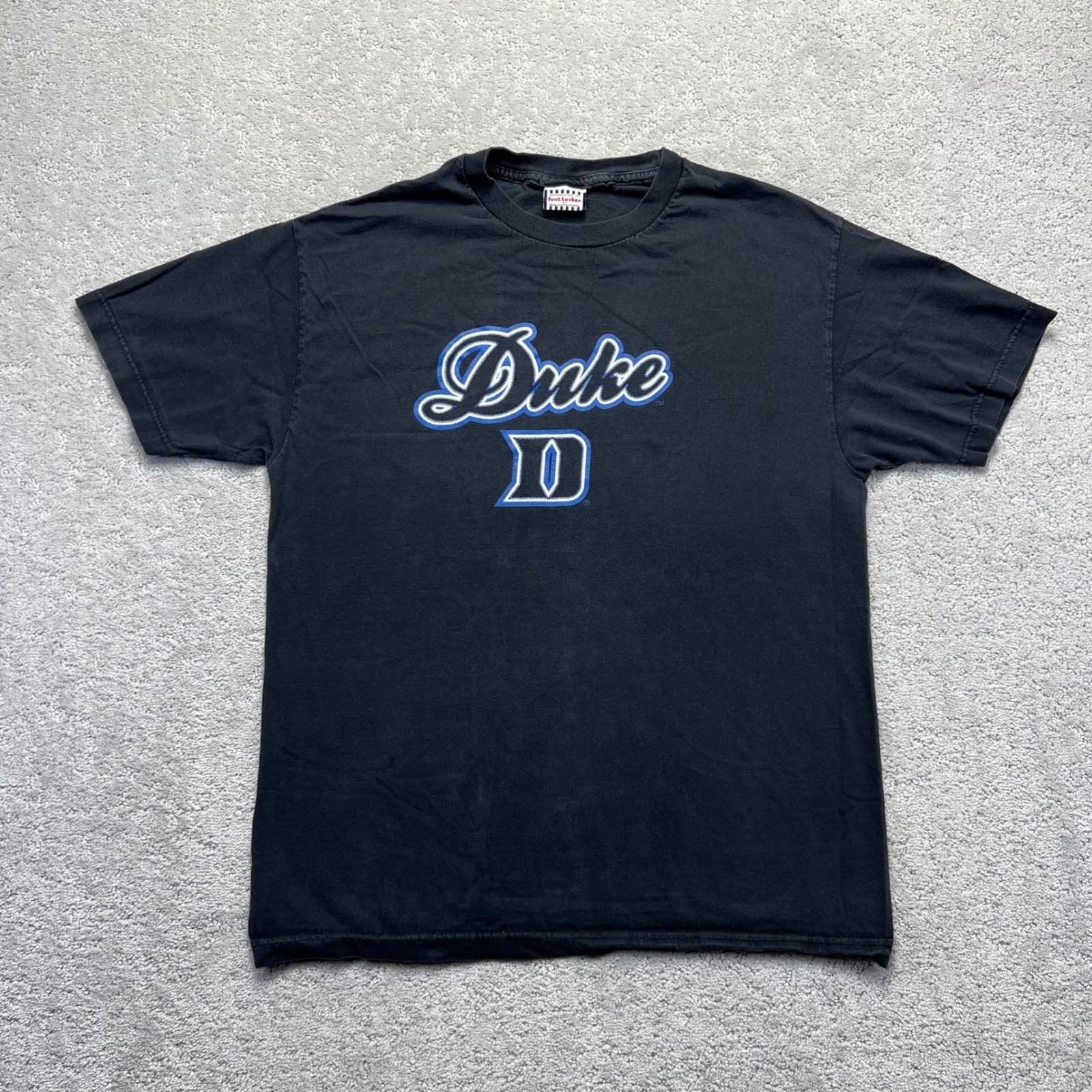 VINTAGE Y2k Duke Blue Devils T Shirt Size Large Black Blue Footlocker NCAA