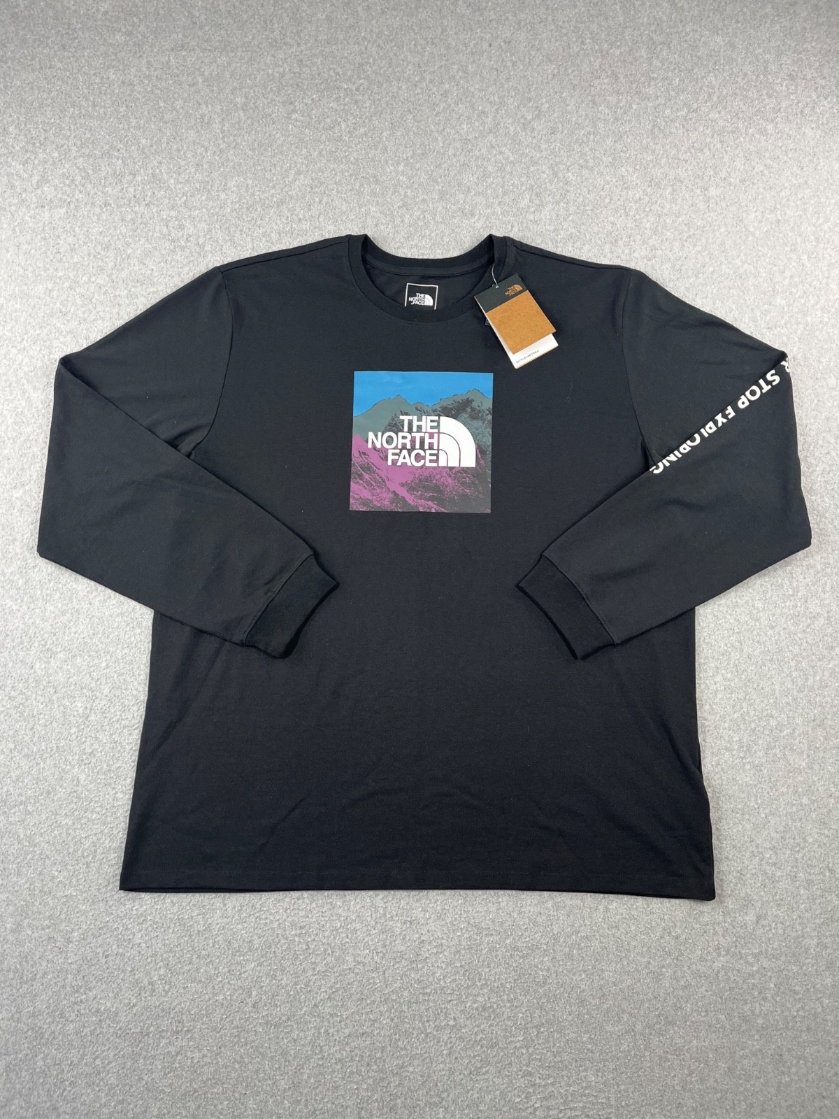 The North Face Logo Play Shirt Mens 2XL Black Long Sleeve Crew Neck Standard Fit