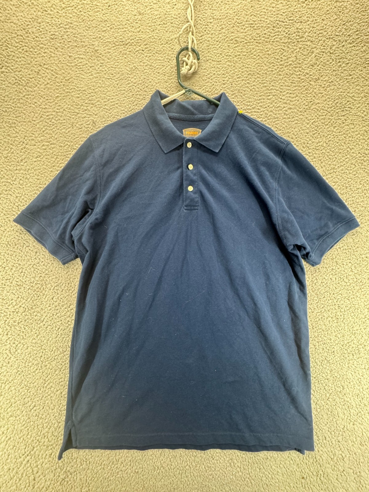 The Foundry Supply Co. Mens Short Sleeve Polo Shirt Blue Size LT