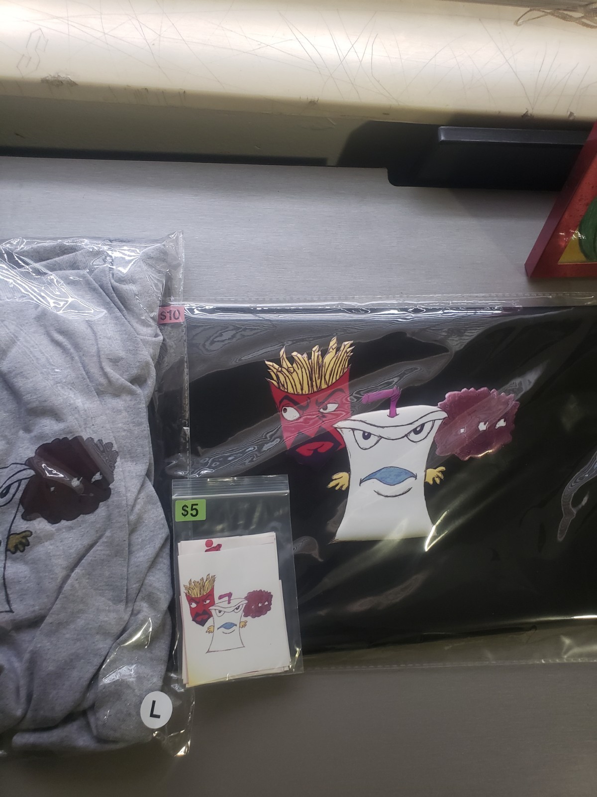 Aqua Teen Hunger Force Graphic Design T-Shirt, Bookbag and Stickers