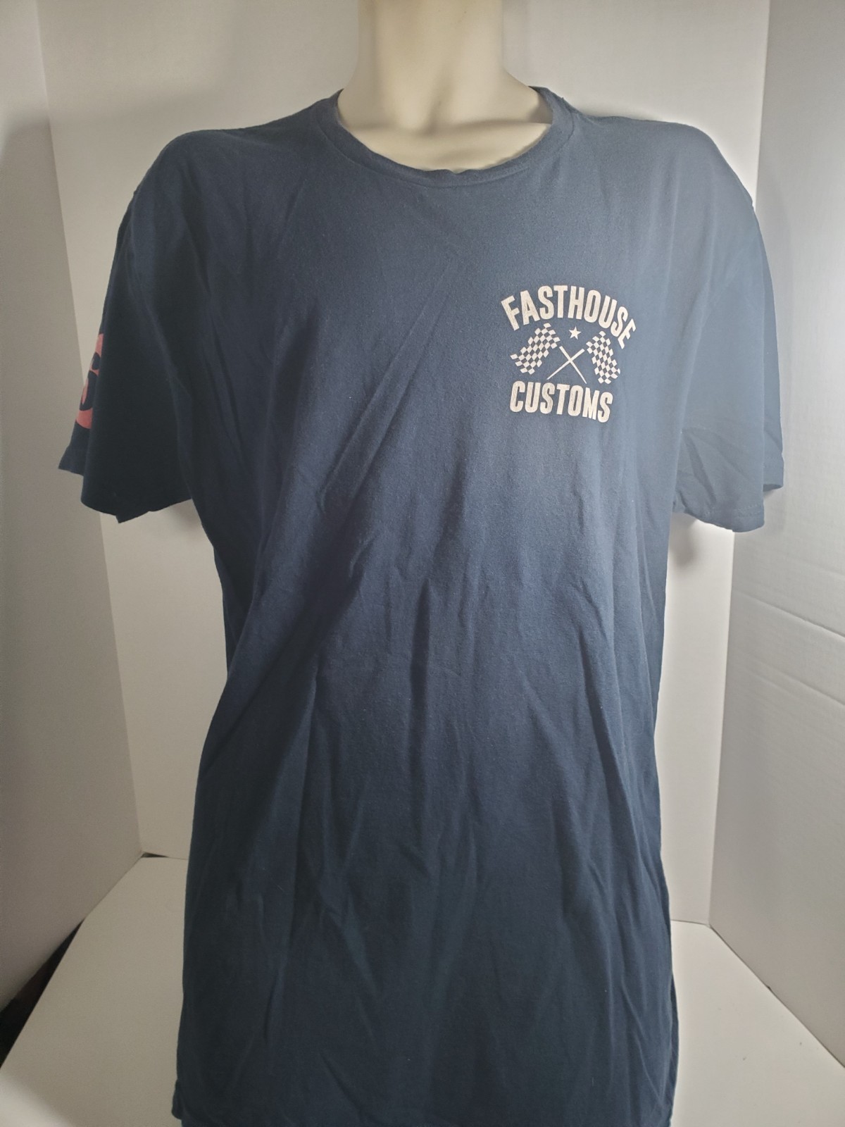 Fasthouse Customs When Rules Were Few T-shirt Black Size XL Short Sleeved Cars