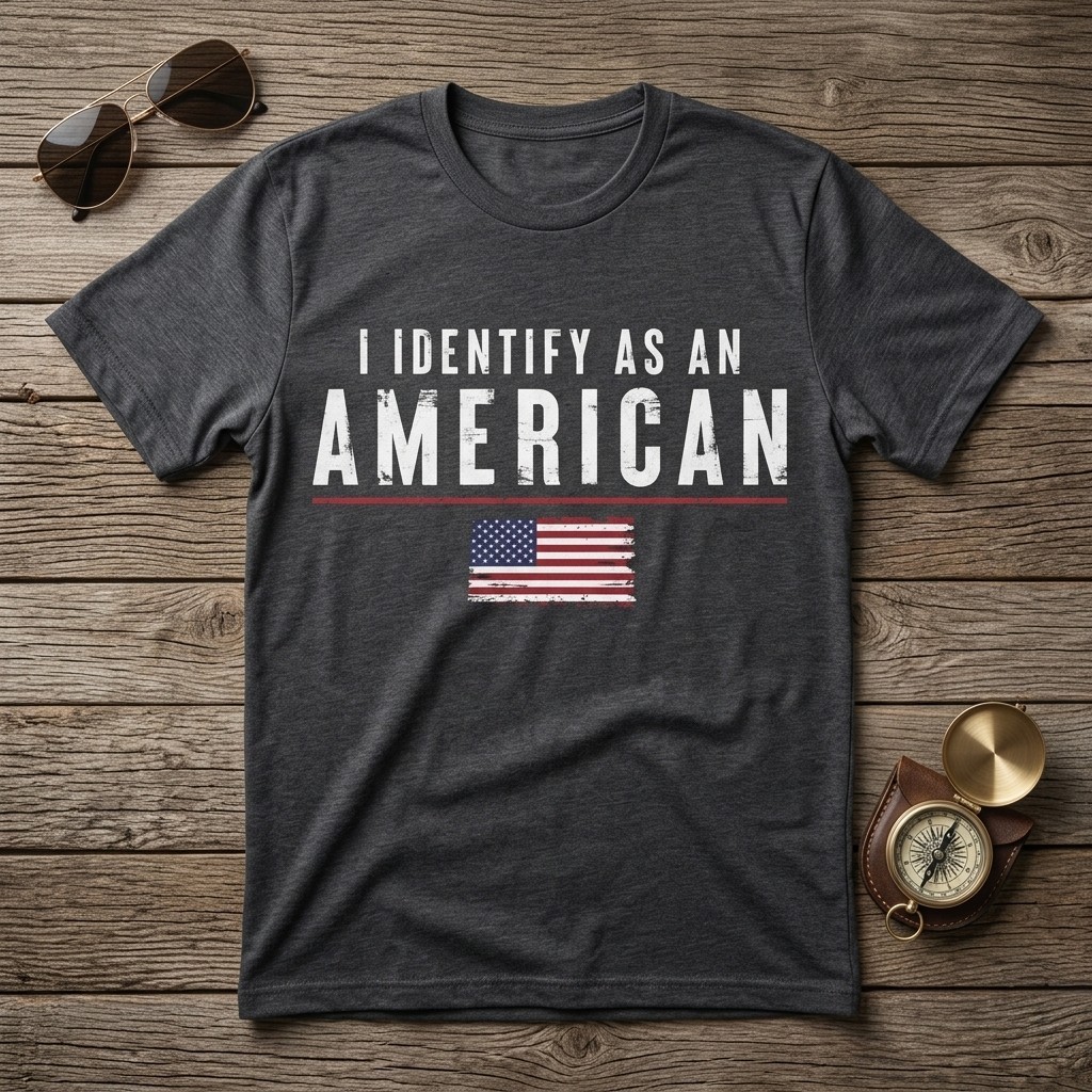I Identify As An American T-shirt USA Flag Patriotic T-shirt For Men A79