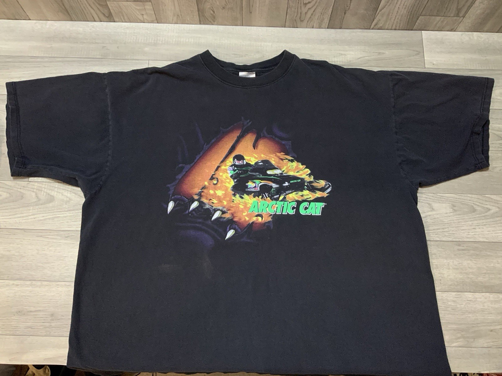 Vintage 90s Arctic Cat Snowmobile Black XXL Adult Graphic T Shirt USA