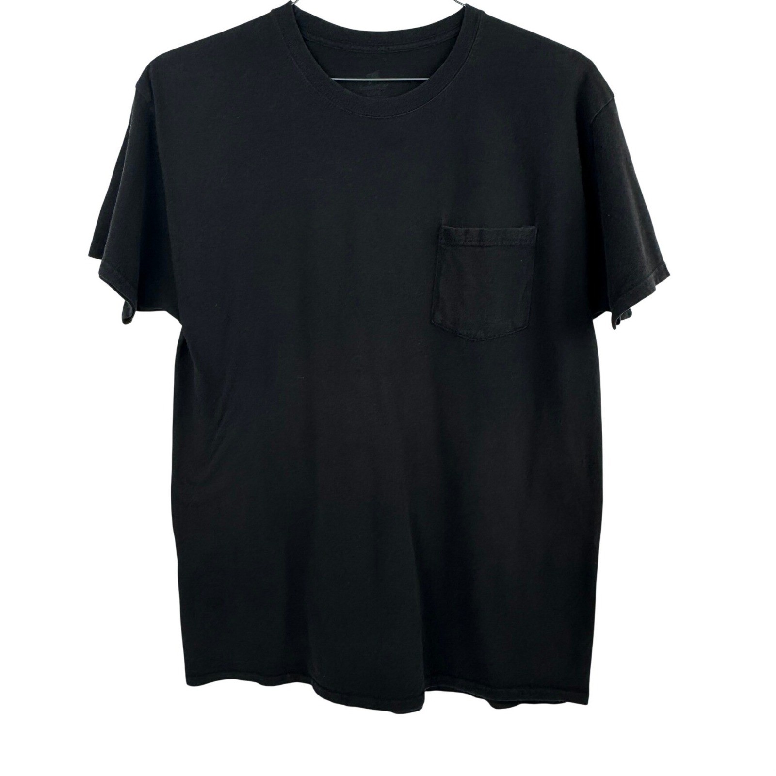 Hanes Blank Basic Pocket T-Shirt Large 100% Cotton Skater Biker Grunge Classic