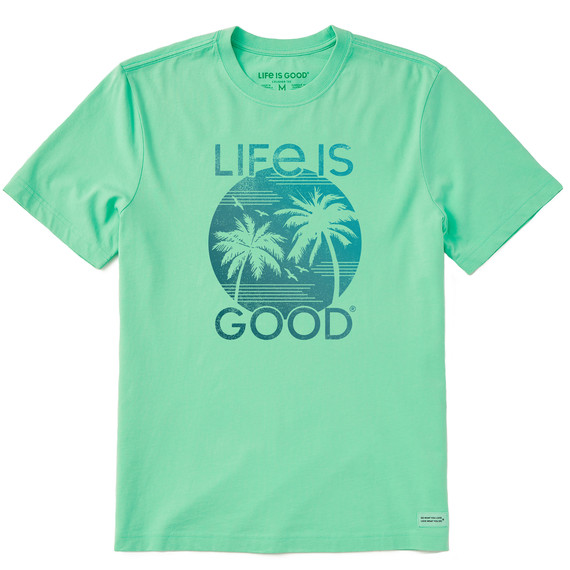 Life Is Good SS Shirt Crusher Tee RETRO PALMS Tree Beach Ocean Chest52in Mens XL
