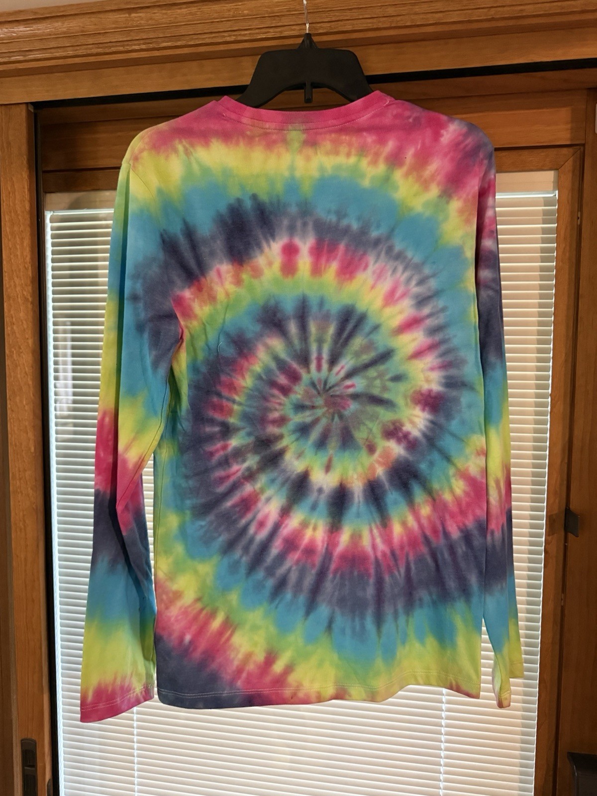 Goodfellow & Co Men&rsquo;s S Tie-Dye Spiral Multicolor Long Sleeve Crew Neck Tee