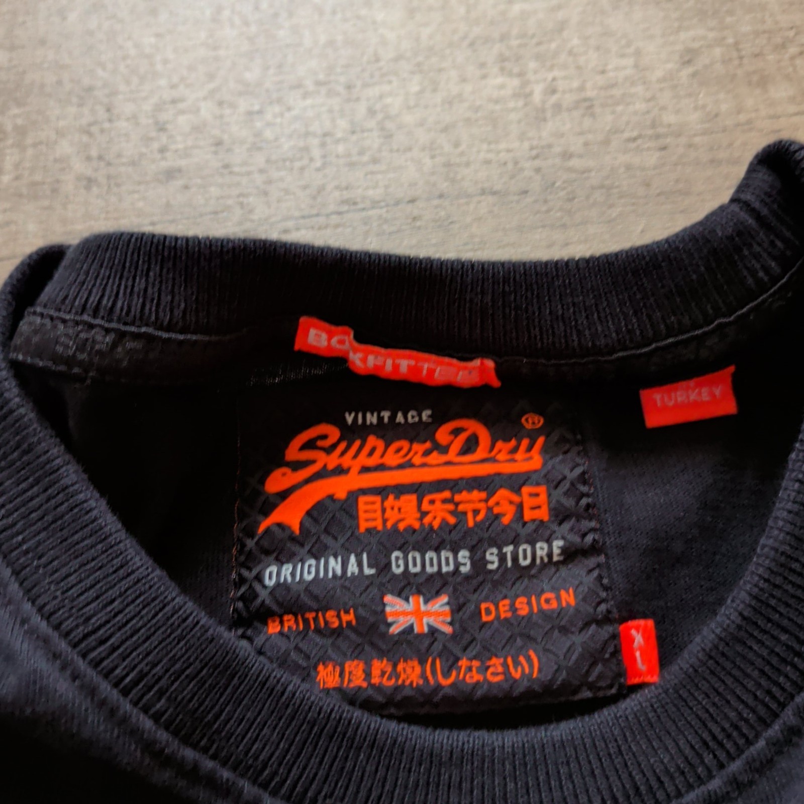 Mens SuperDry Big Logo Graphic T Shirt Black Size XL British Design EUC