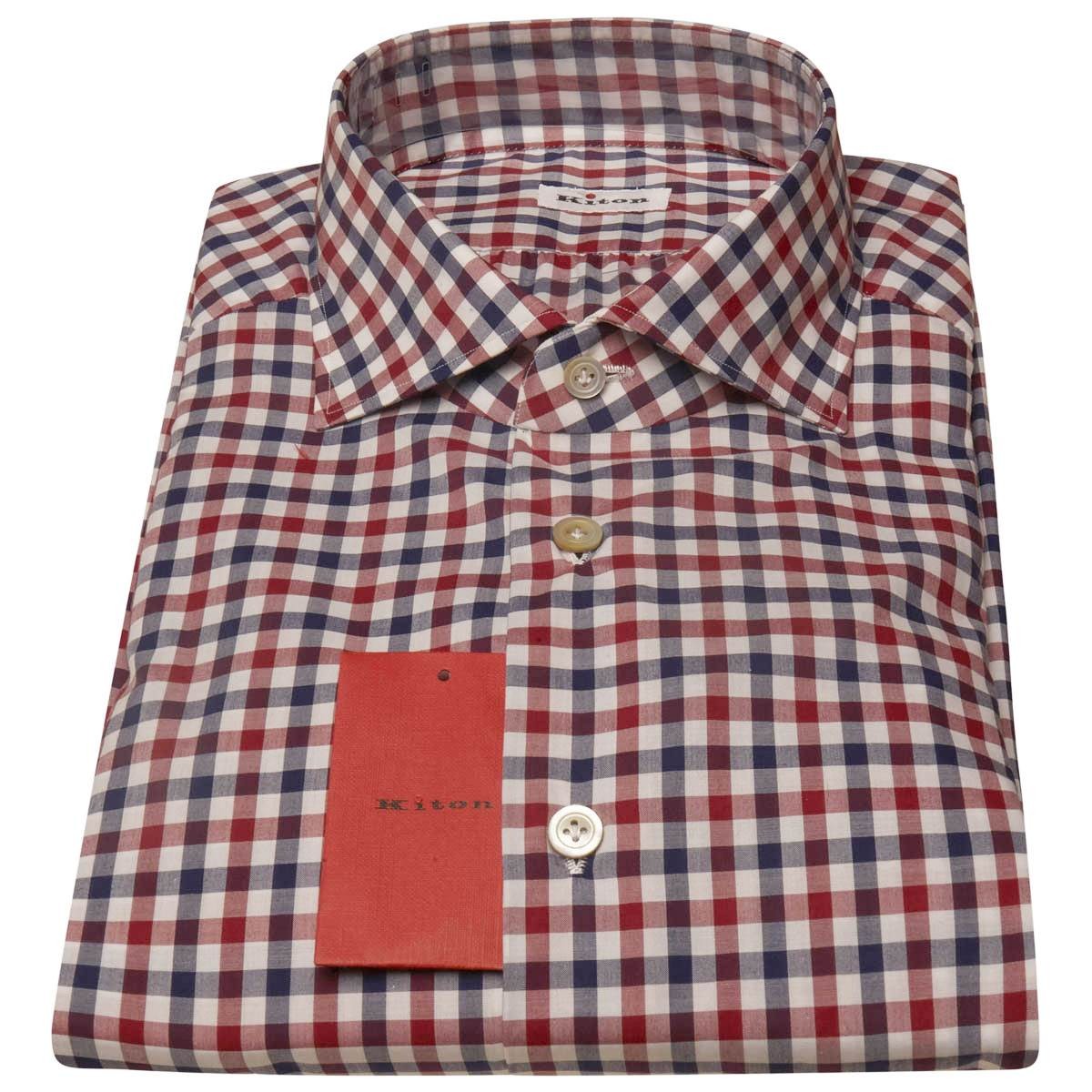 NEW KITON MULTICOLOR COTTON SHIRT US 17.5 – EU 44 MUL