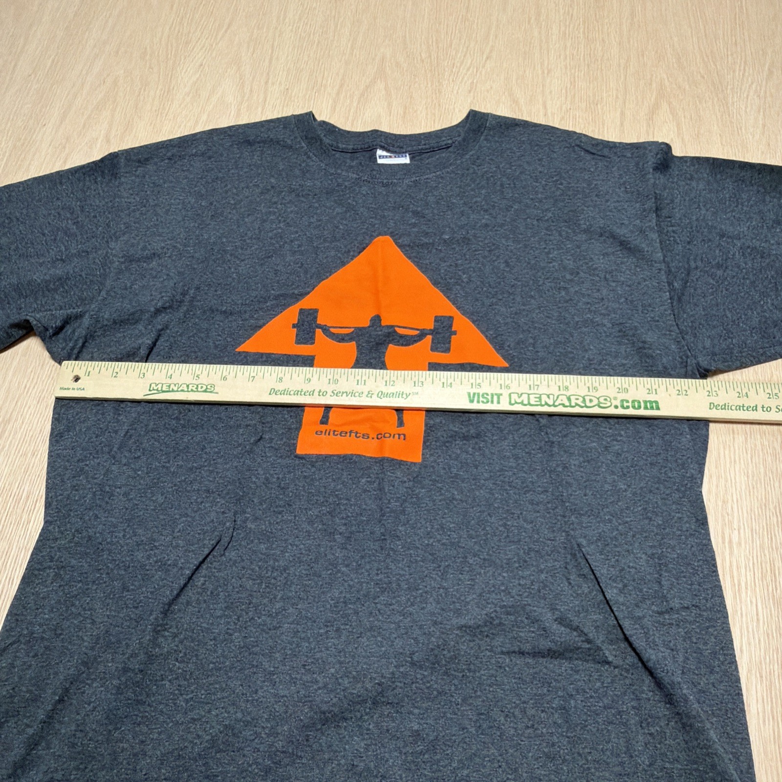 Men’s – Short Sleeve T-shirt -Sz XL Gray – Weightlifting -ELITE FTS -Cotton