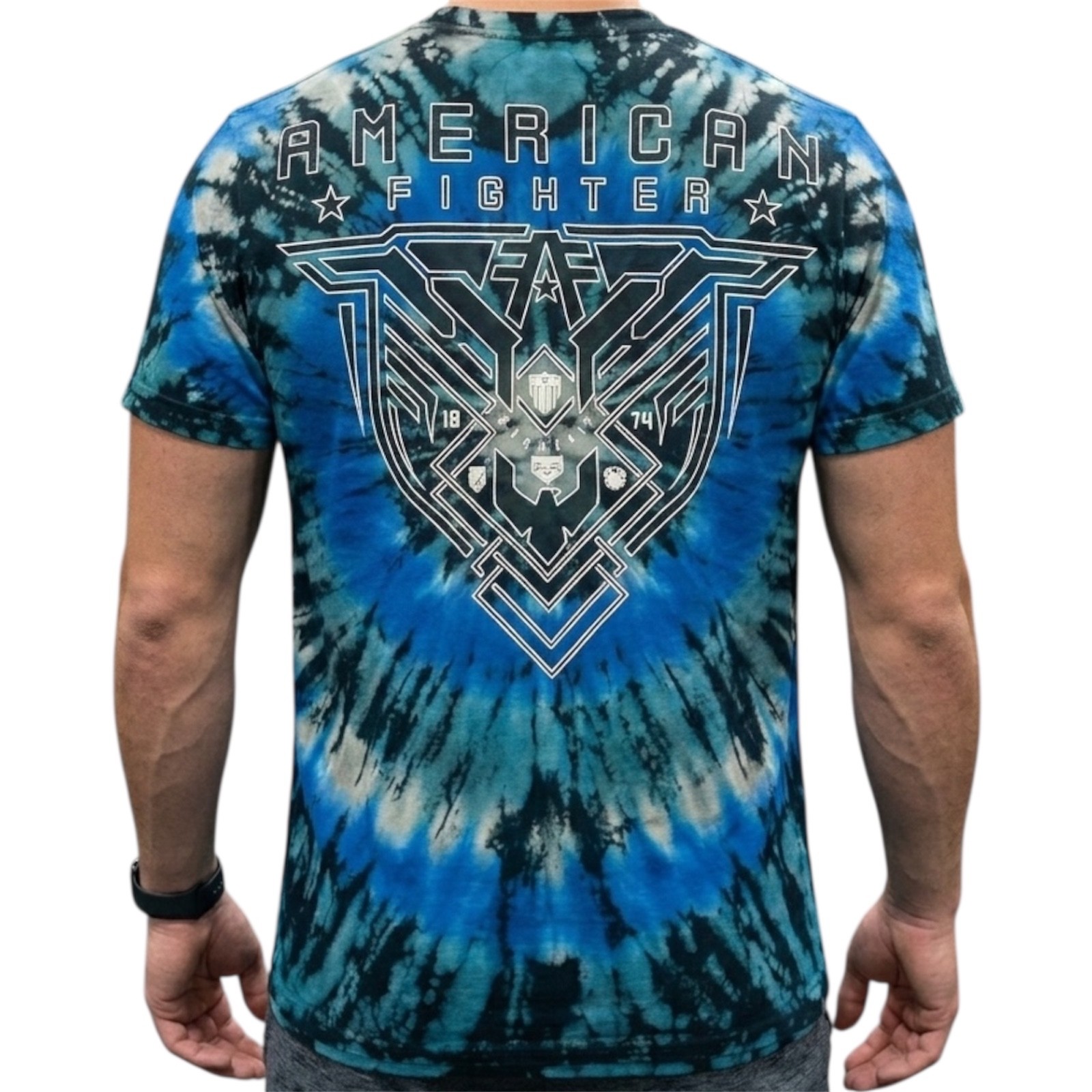 $40 AMERICAN FIGHTER Tie Dye HUNTSVILLE Athletic Graphic T-shirt NWT