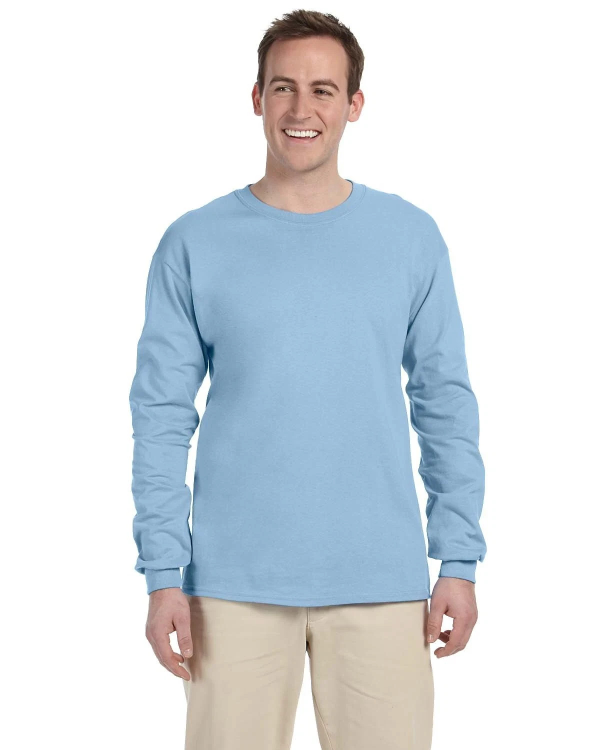 Gildan G240 Men&rsquo;s Ultra Preshrunk Cotton Crew Neck Long Sleeve Tee Top T-Shirt