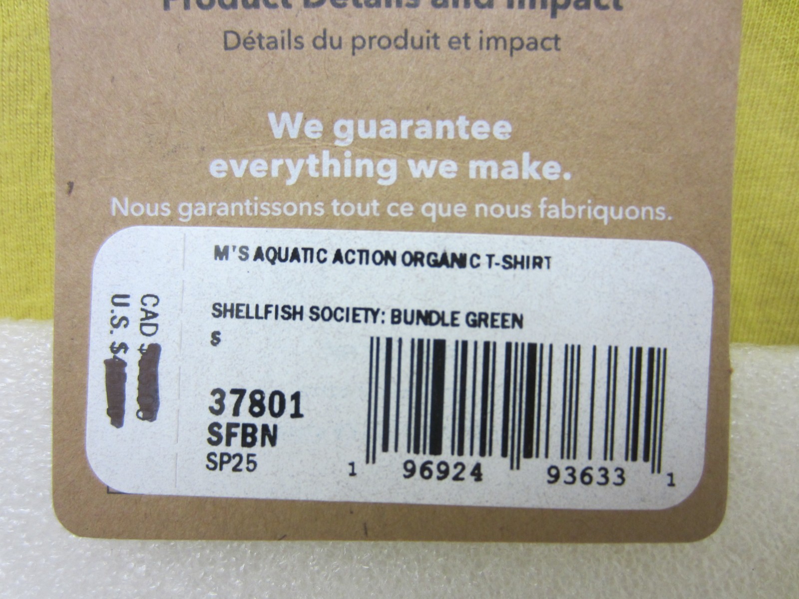 New $45 Patagonia 37801 Aquatic Action Organic T-shirt, Shellfish Society, S