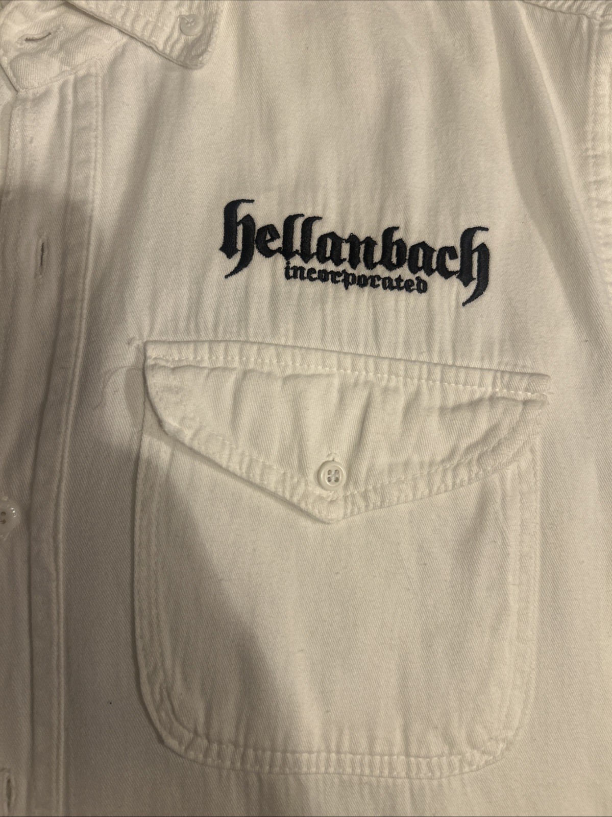 Biker Wear Usa Sz L Hellanback Inc Biker Shirt Bottom DownCut Off Sleeves# Ride
