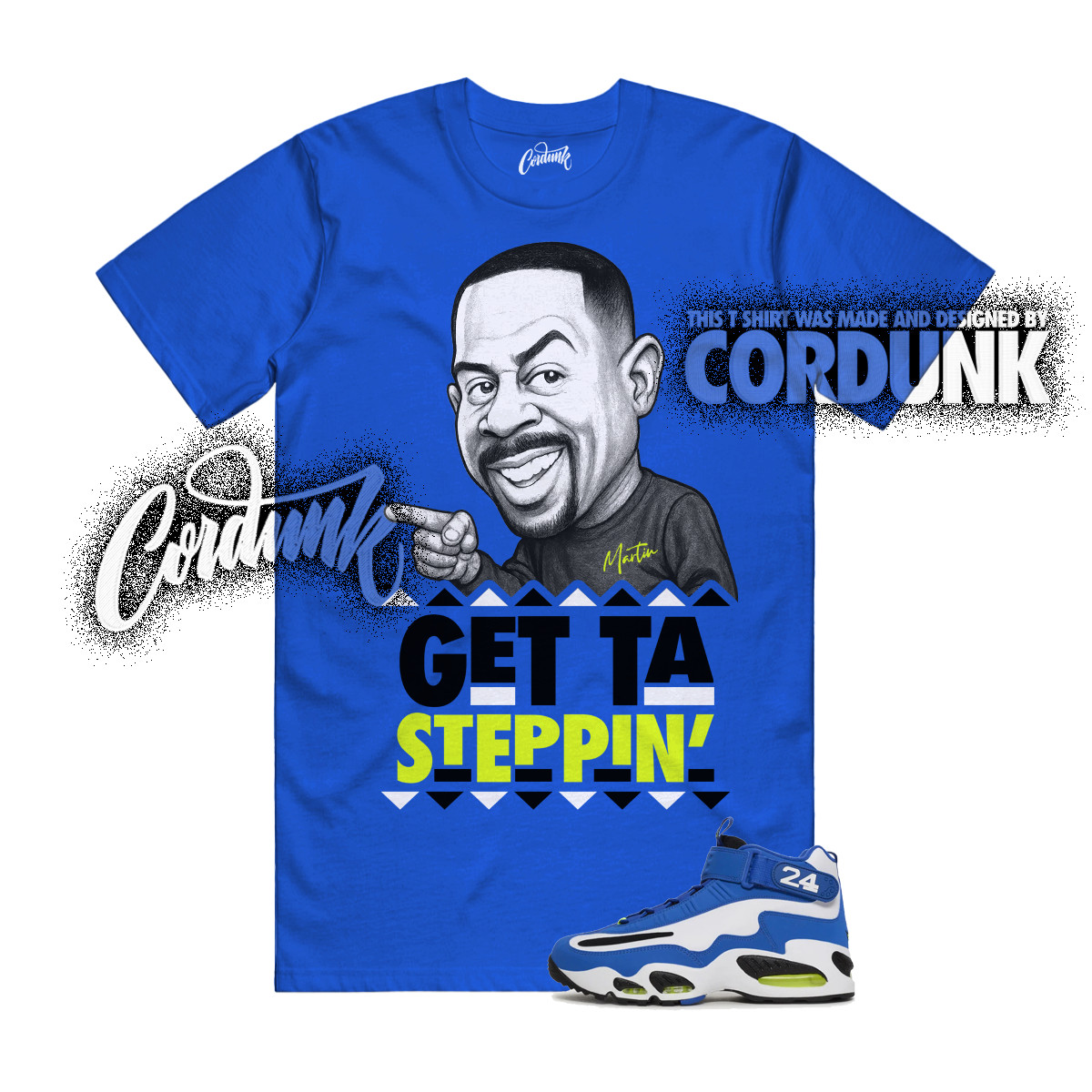 Air Griffey Max 1 Varsity Royal Blue White Volt Black T Shirt Match MARTIN