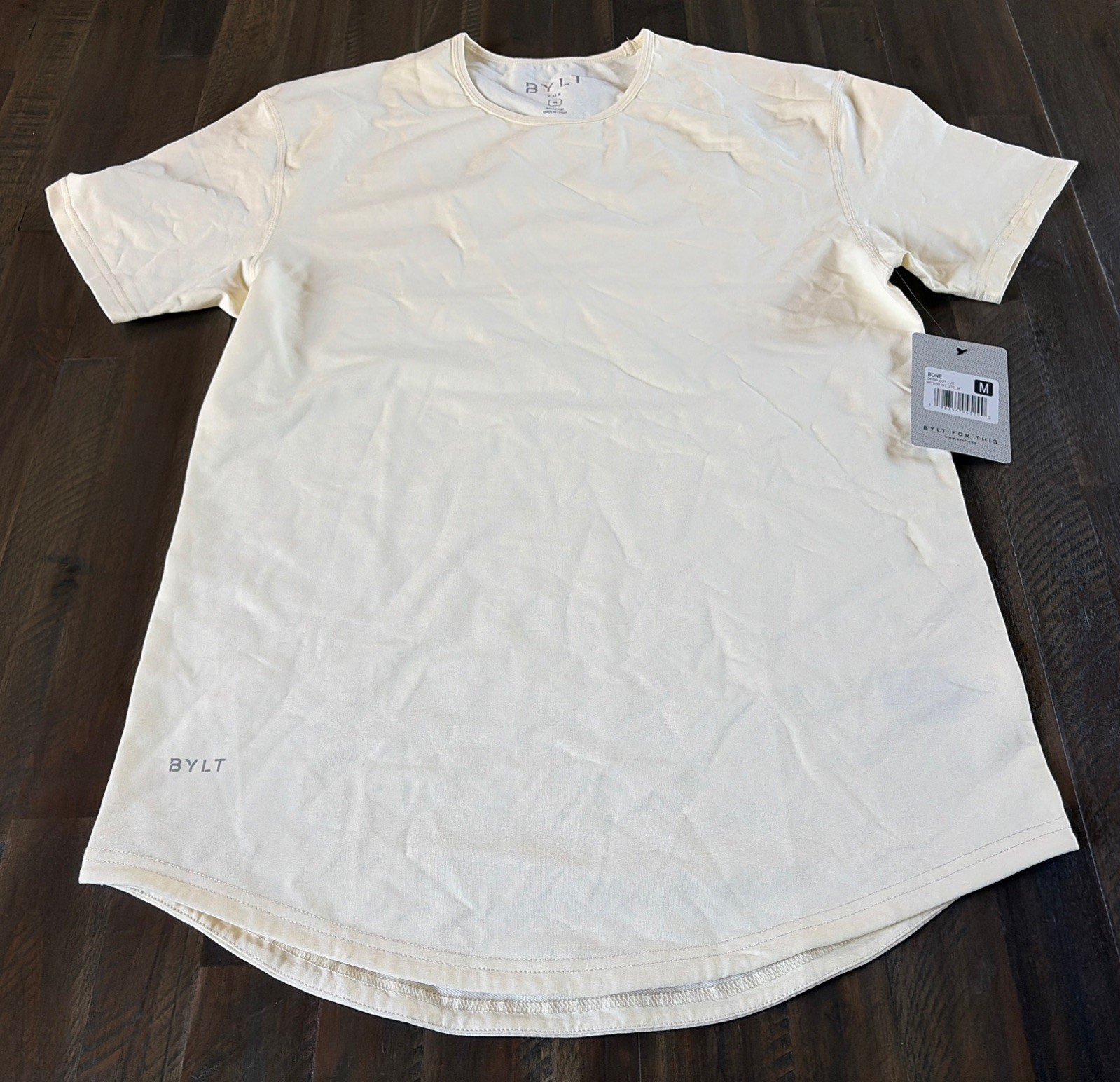 BYLT Premium Basics Drop Cut Lux T-Shirt Men&rsquo;s M Bone Stretch Performance NEW