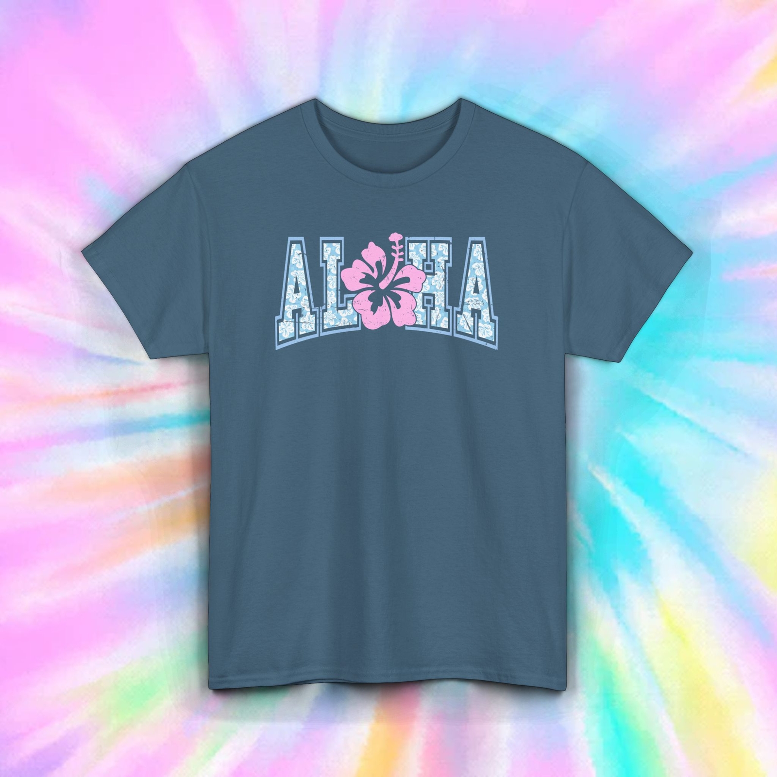 Aloha T-Shirt Hawaiian Vacation Hibiscus Flower Tropical Beach Tee S-5XL
