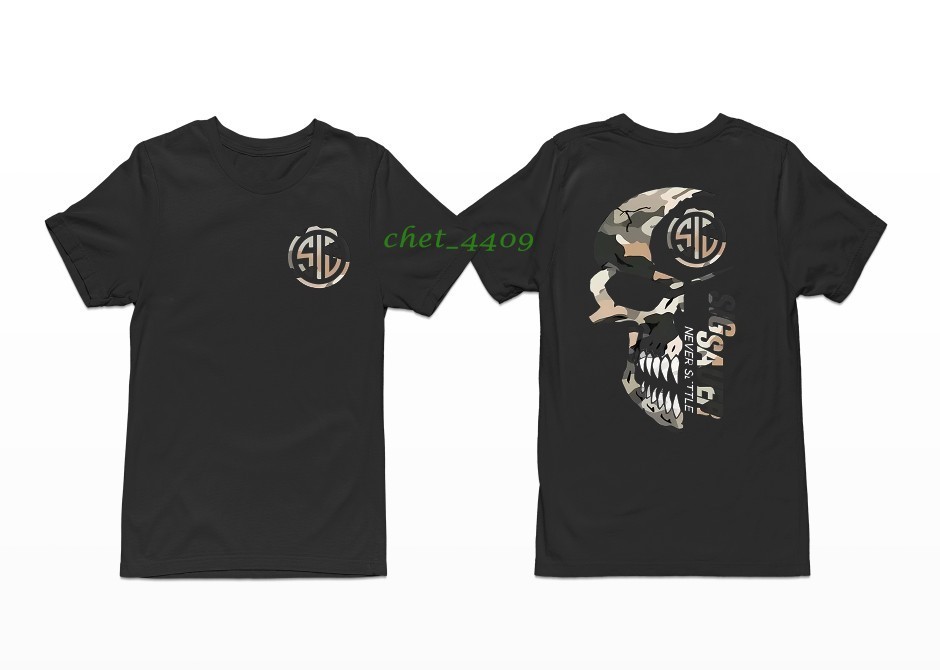 2025 Summer Men&rsquo;s Camo Shirt, With Sig Sauer Never Settle T-shirt Unisex shirt