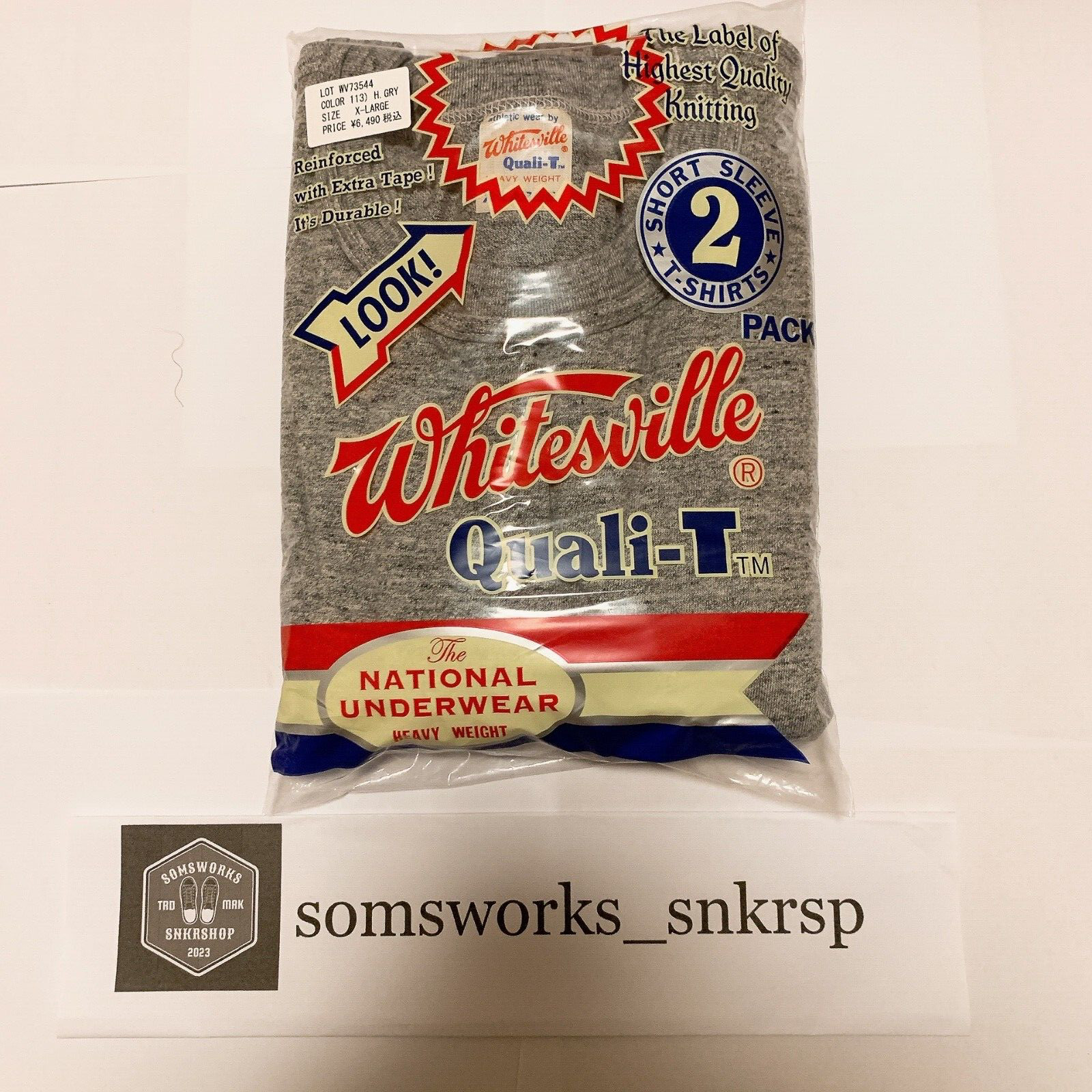 Whitesville WV73544 2-PACK T-SHIRT H-Gray Size XL Men&rsquo;s unused Made in Japan
