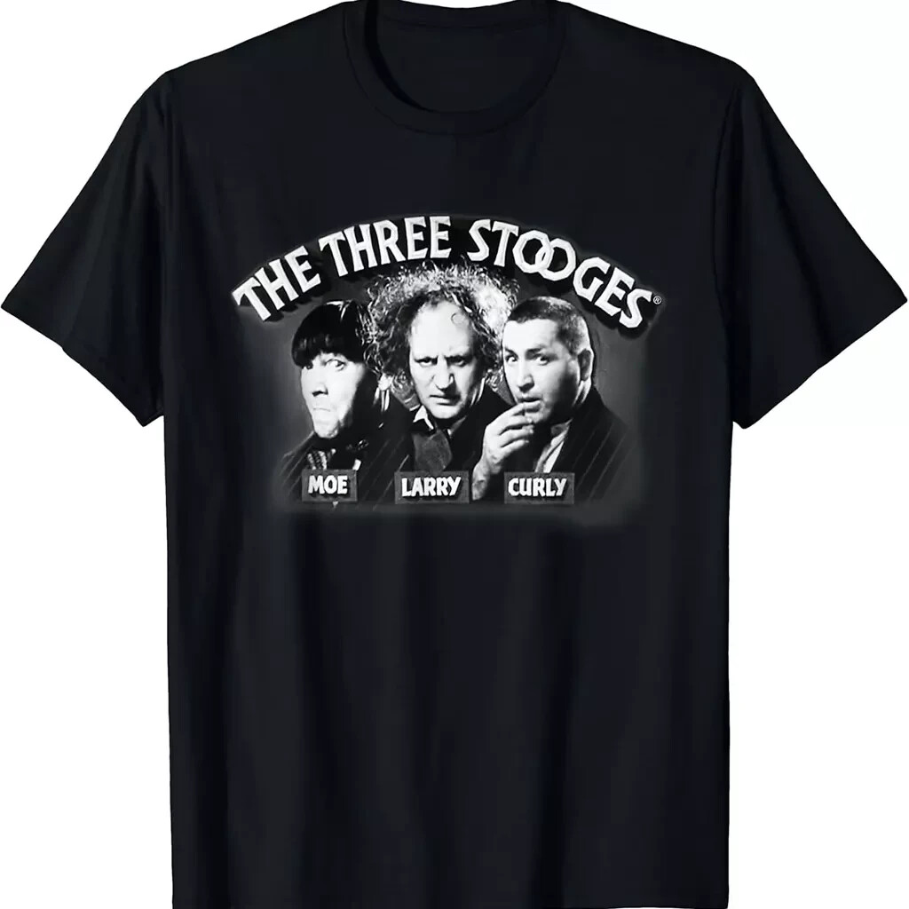 Vintage The Three Stooges Opening Credits Funny Unisex Cotton T-shirt S-4XL
