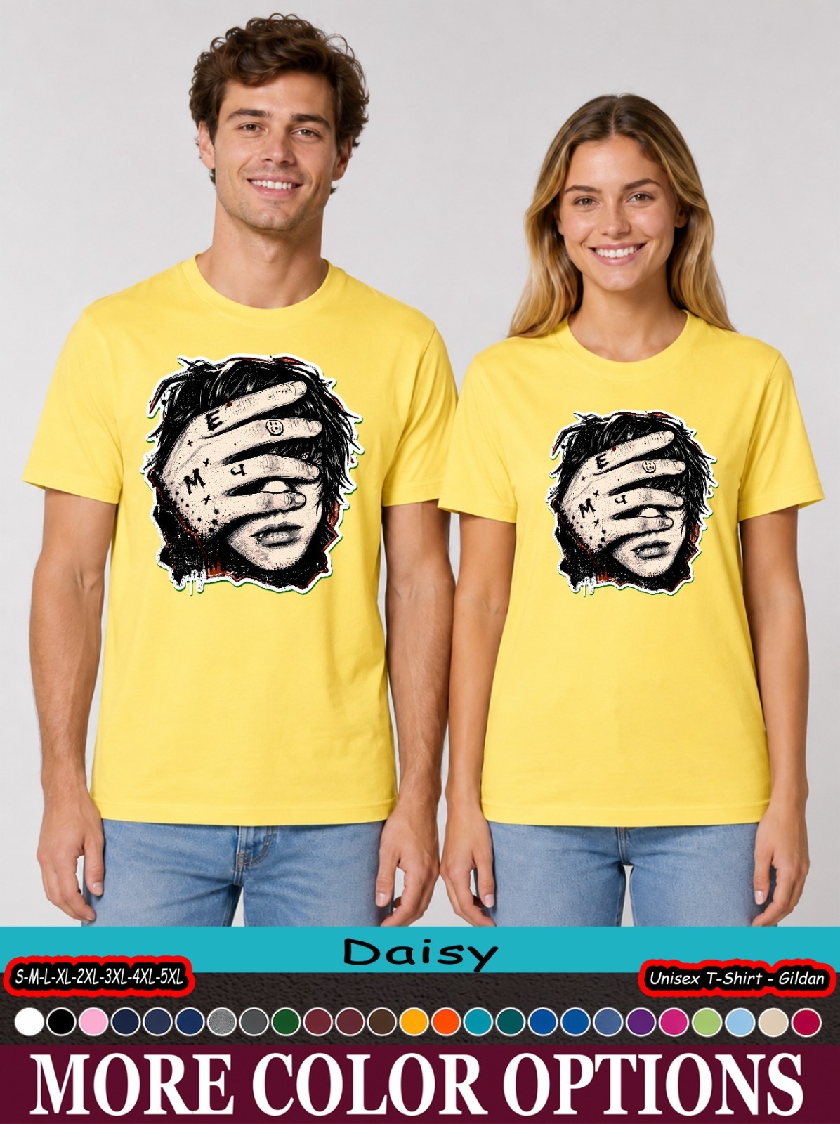 Alternative Grunge Face Covered Eyes Shirt, Emo Goth Graphic Tee