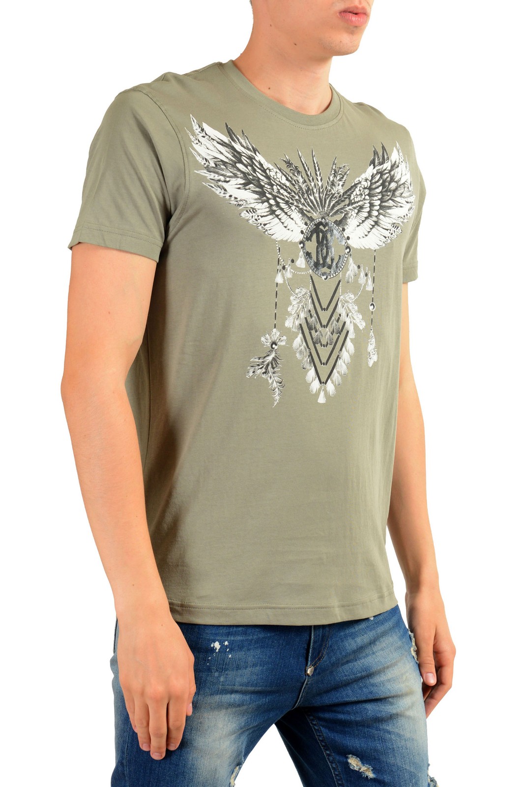 Roberto Cavalli Men&rsquo;s Gray Graphic Print T-Shirt Sz S M L XL 2XL