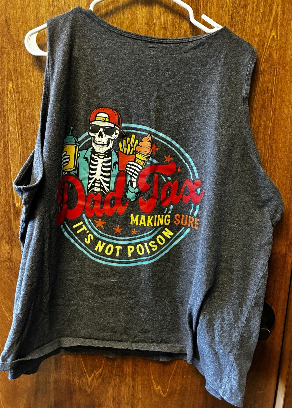 3XL Graphic Tank Gray Dad Tax Skeleton – Making Sure It’s Not Poison