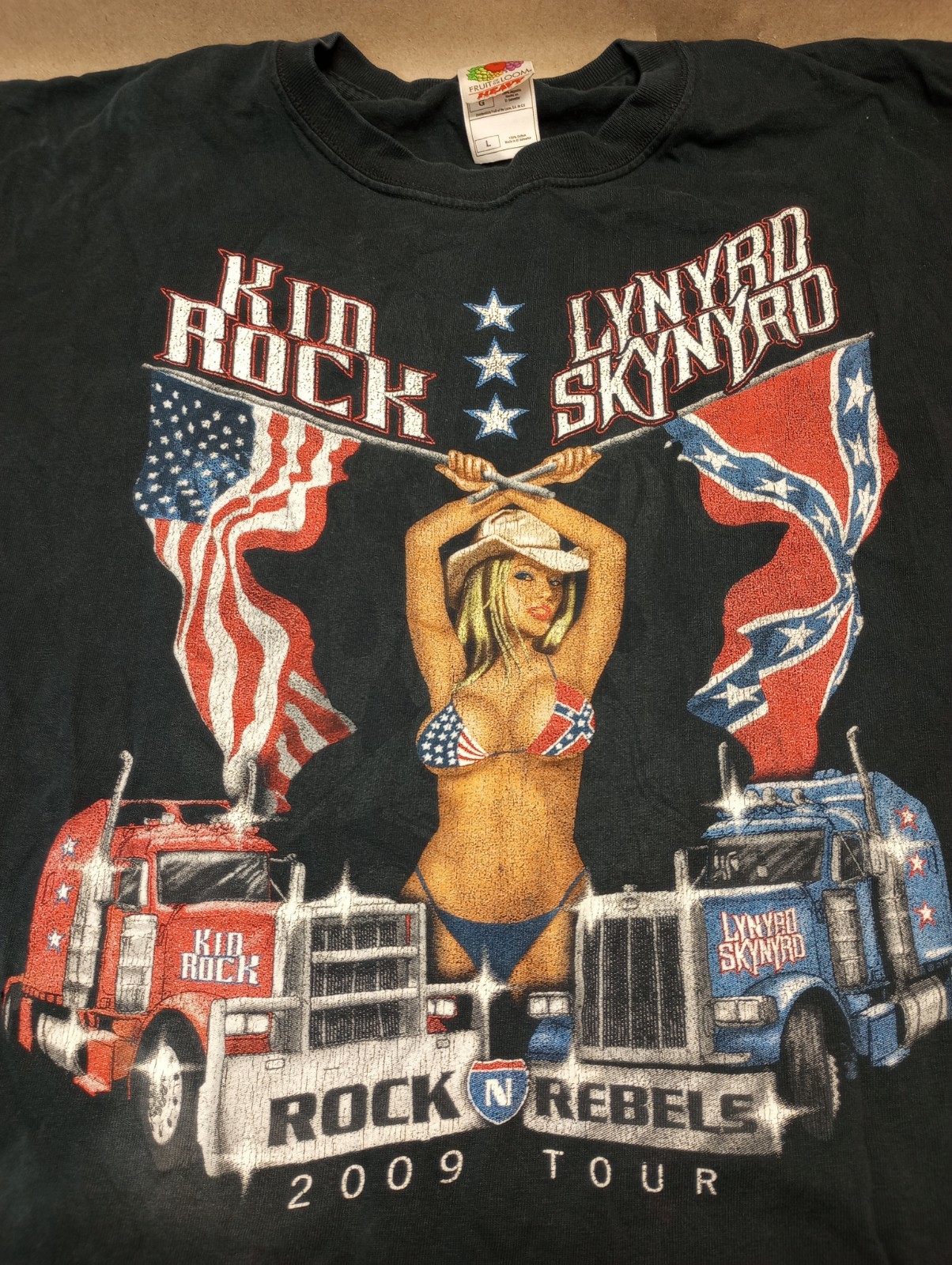 Lynyrd Skynyrd Kid Rock 2009 Rock Rebels Tour Concert T-shirt Large
