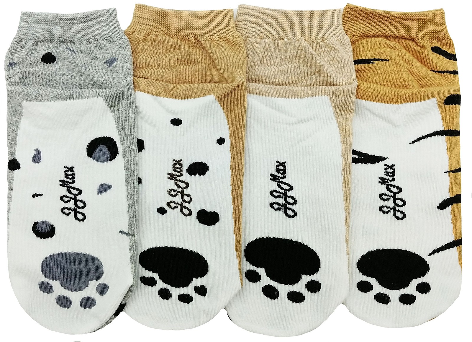 Women&rsquo;s Cute Kitty Cat Paws Socks with Paw Prints on Toes Big Safari Cats