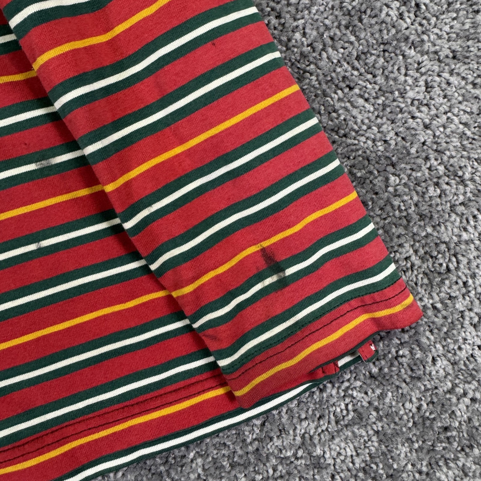 Honors Shirt Mens Medium Red Striped Long Sleeve Crew Neck Tee Casual Basic