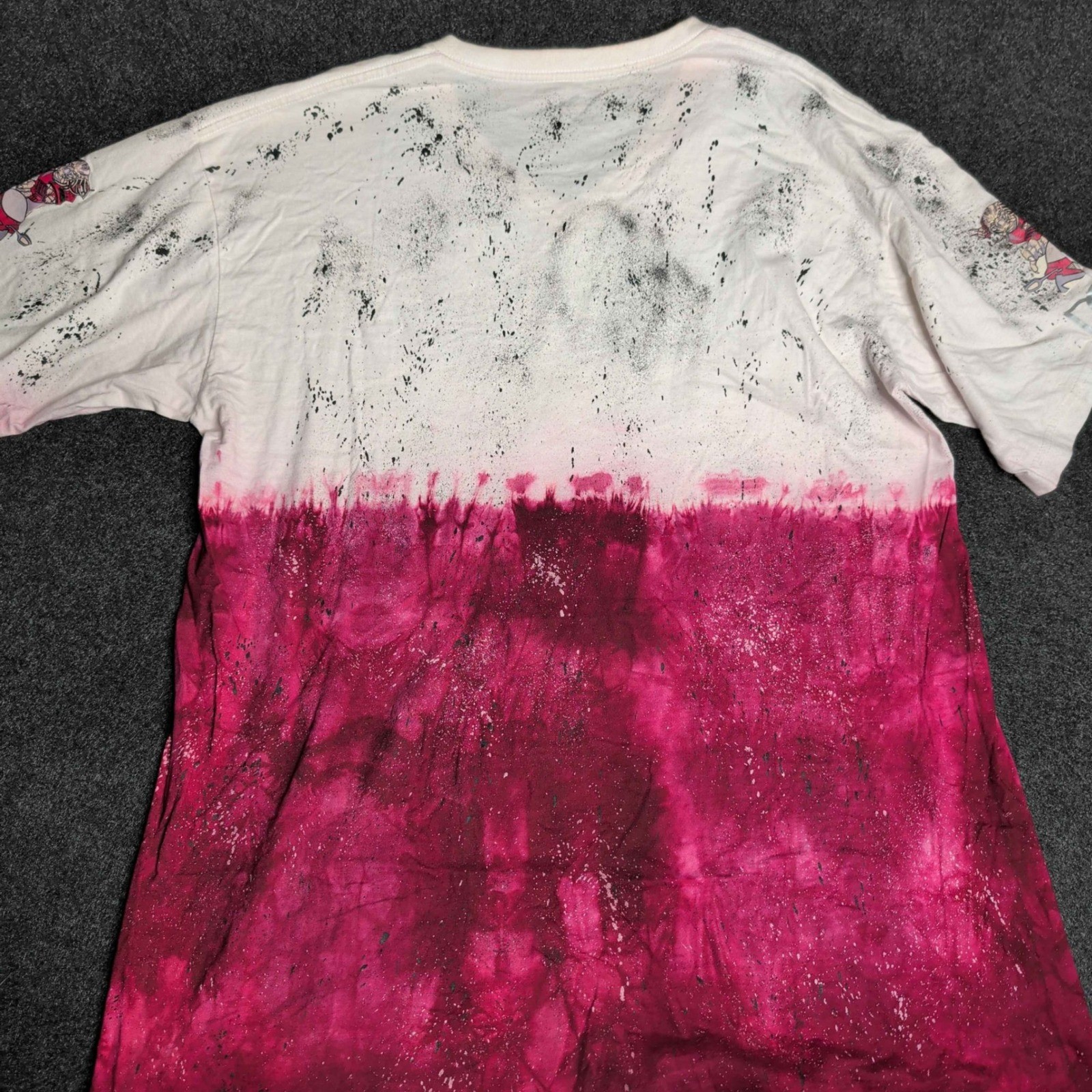 Sada Street Predators T-Shirt Mens 4X White Magenta Graphic V-Neck Tie Dye Dope