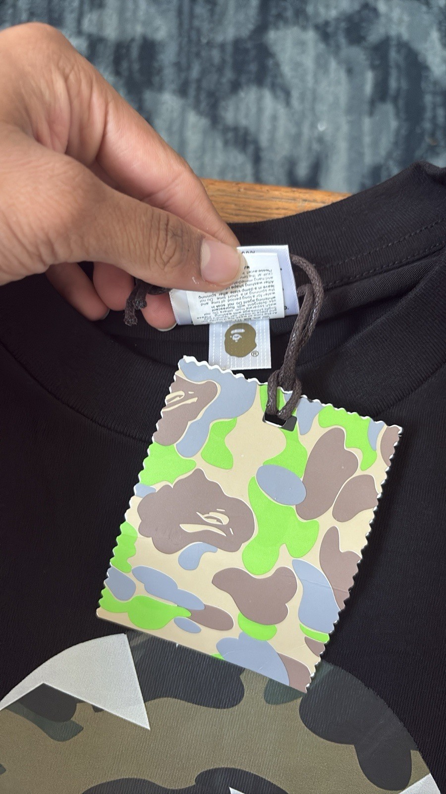 A Bathing Ape BAPE Men&rsquo;s Black Graphic Logo Crew Neck Short Sleeve T-Shirt L