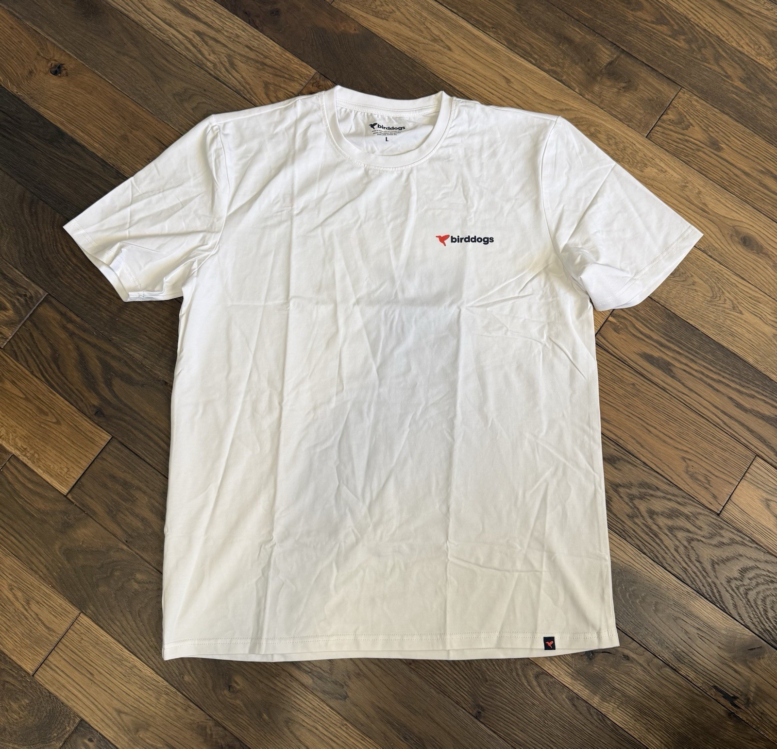 2- Birddogs Mens Large White Graphic Logo Short Sleeve Stretch T-Shirt L